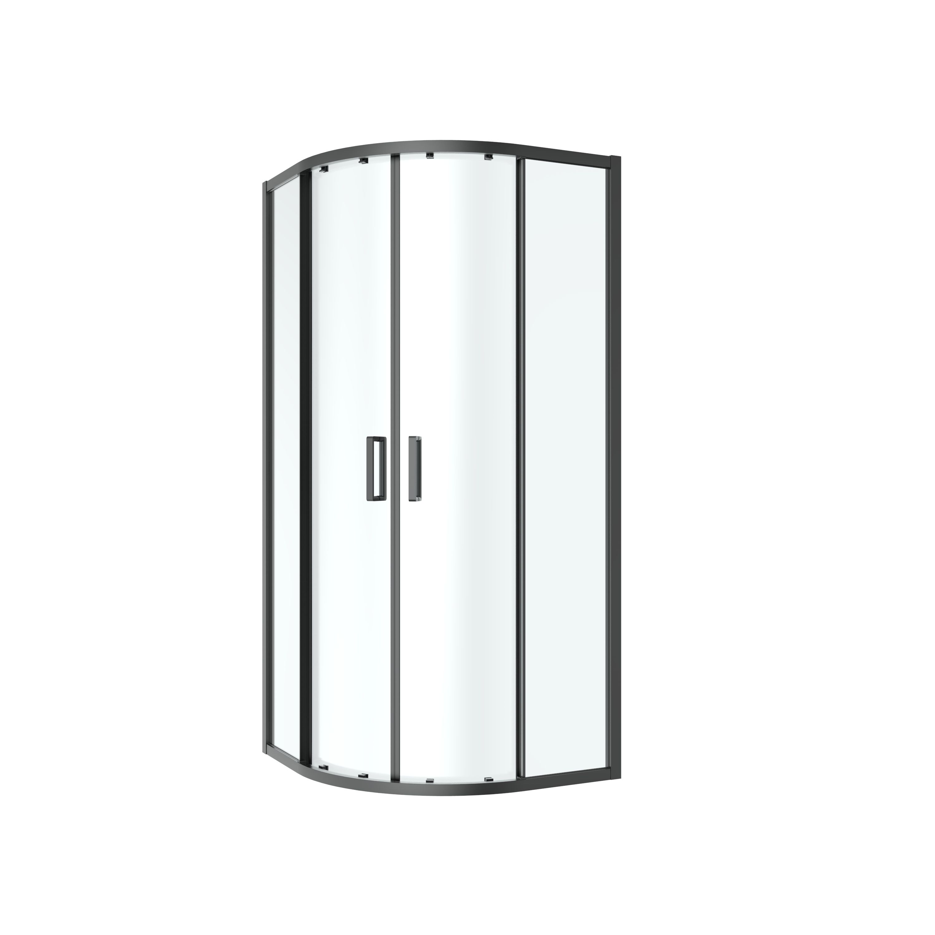 GoodHome Ledava Clear glass Quadrant Shower enclosure - Corner entry double sliding door (W)80cm (D)80cm