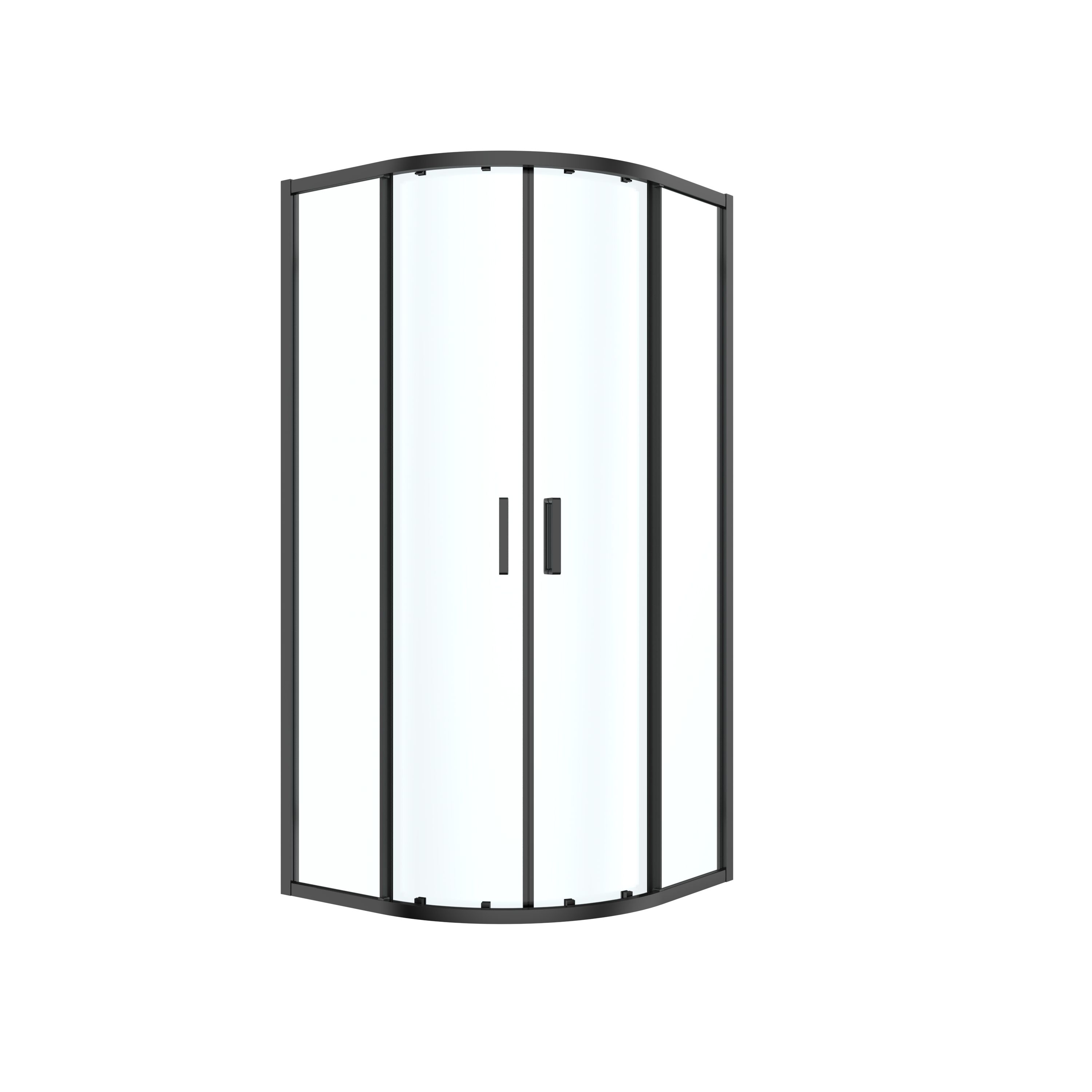 GoodHome Ledava Clear glass Quadrant Shower enclosure - Corner entry double sliding door (W)80cm (D)80cm