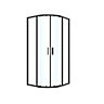 GoodHome Ledava Clear glass Quadrant Shower enclosure - Corner entry double sliding door (W)90cm (D)90cm