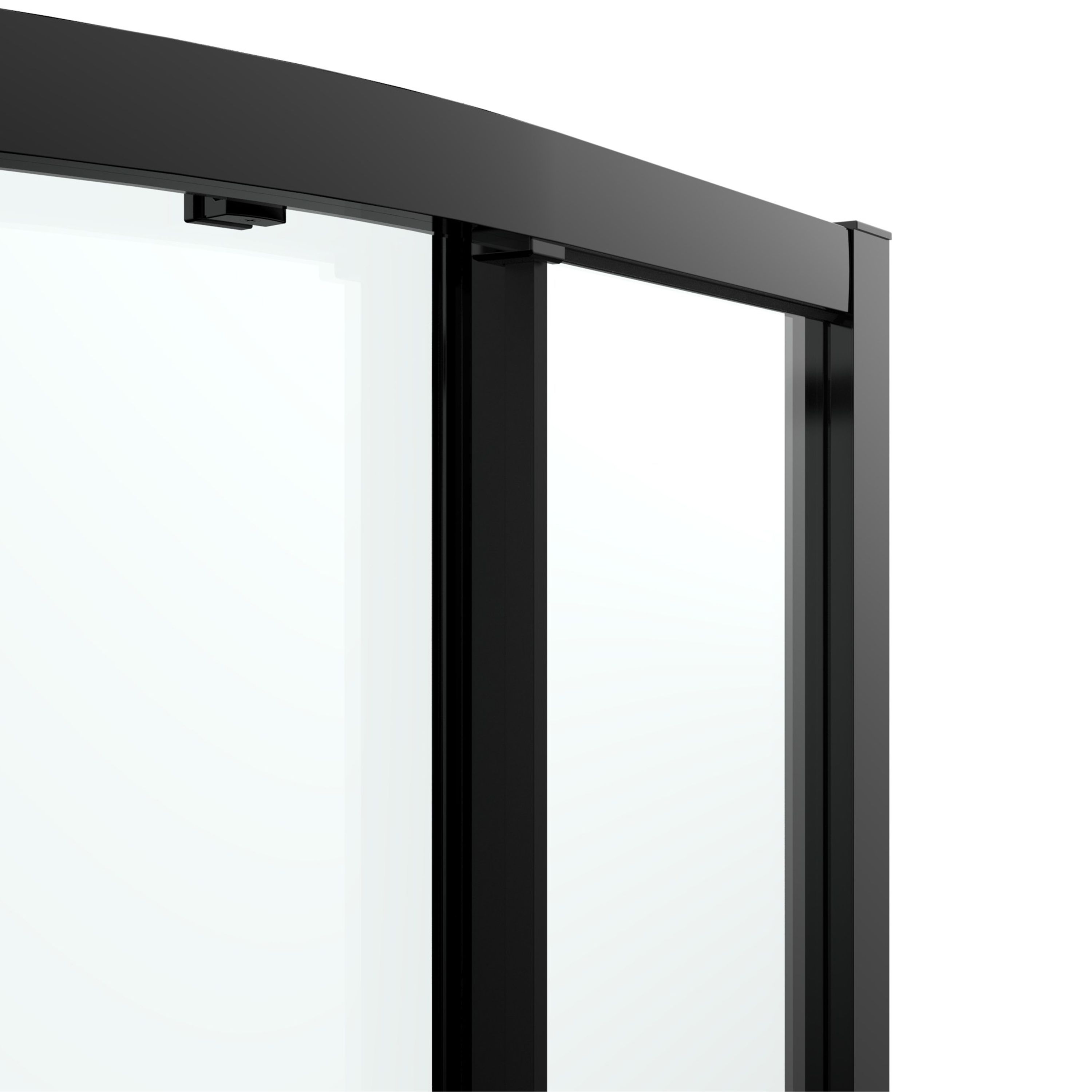 GoodHome Ledava Clear Left-handed Offset quadrant Shower Enclosure & tray - Corner entry double sliding door (H)195cm (W)80cm (D)120cm