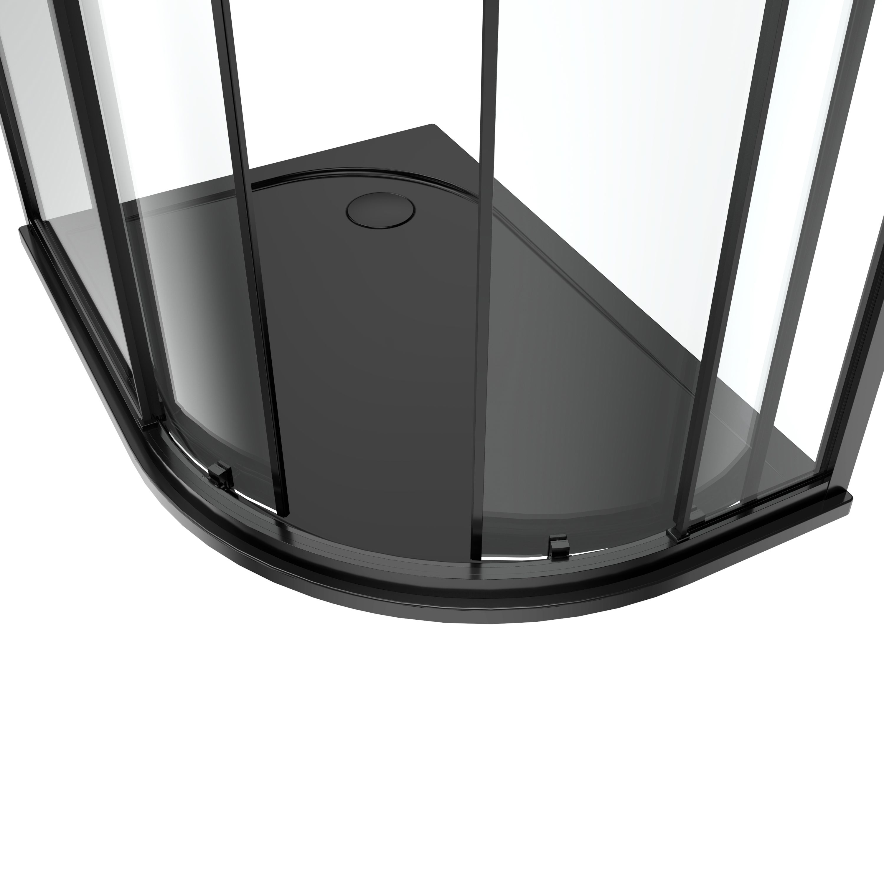 GoodHome Ledava Clear Left-handed Offset quadrant Shower Enclosure & tray - Corner entry double sliding door (H)195cm (W)80cm (D)120cm