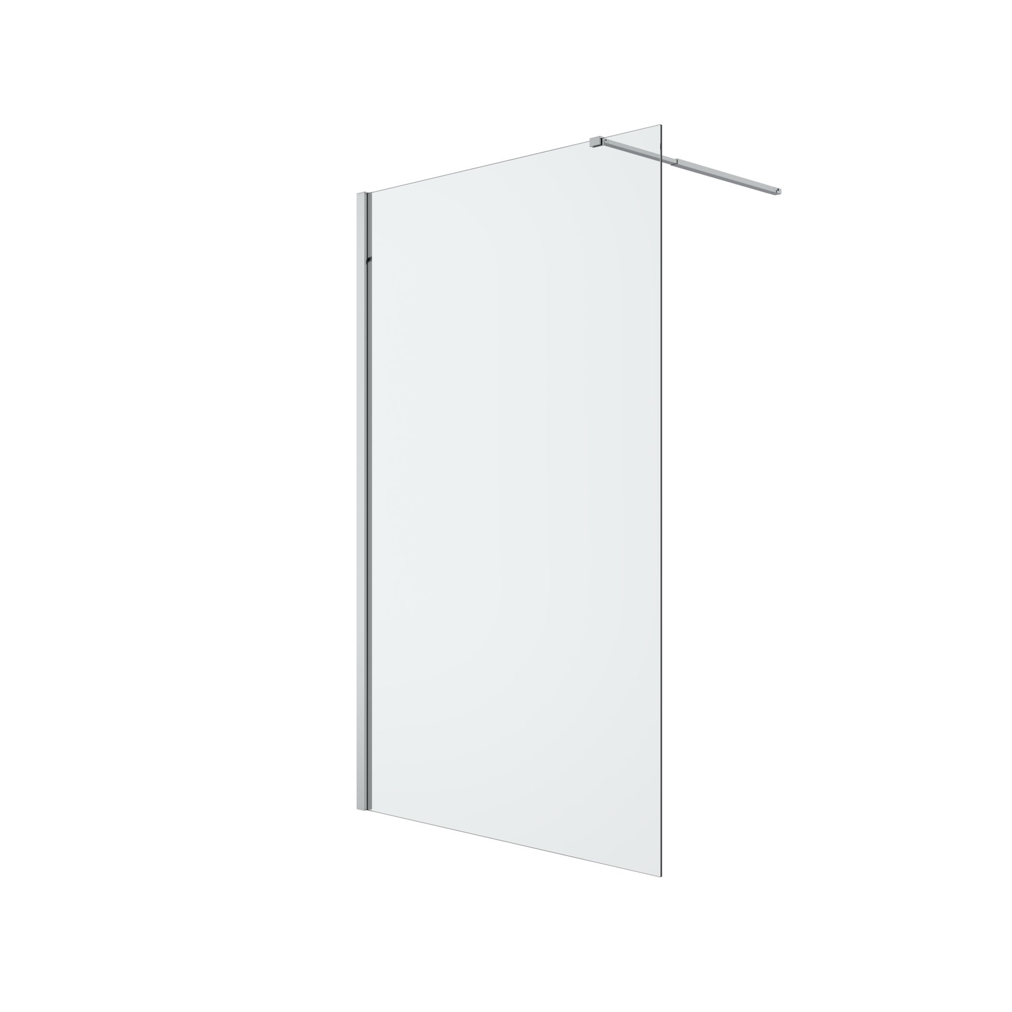 GoodHome Ledava Gloss Chrome Clear Fixed Walk-in Front Walk-in shower panel (H)195cm (W)120cm