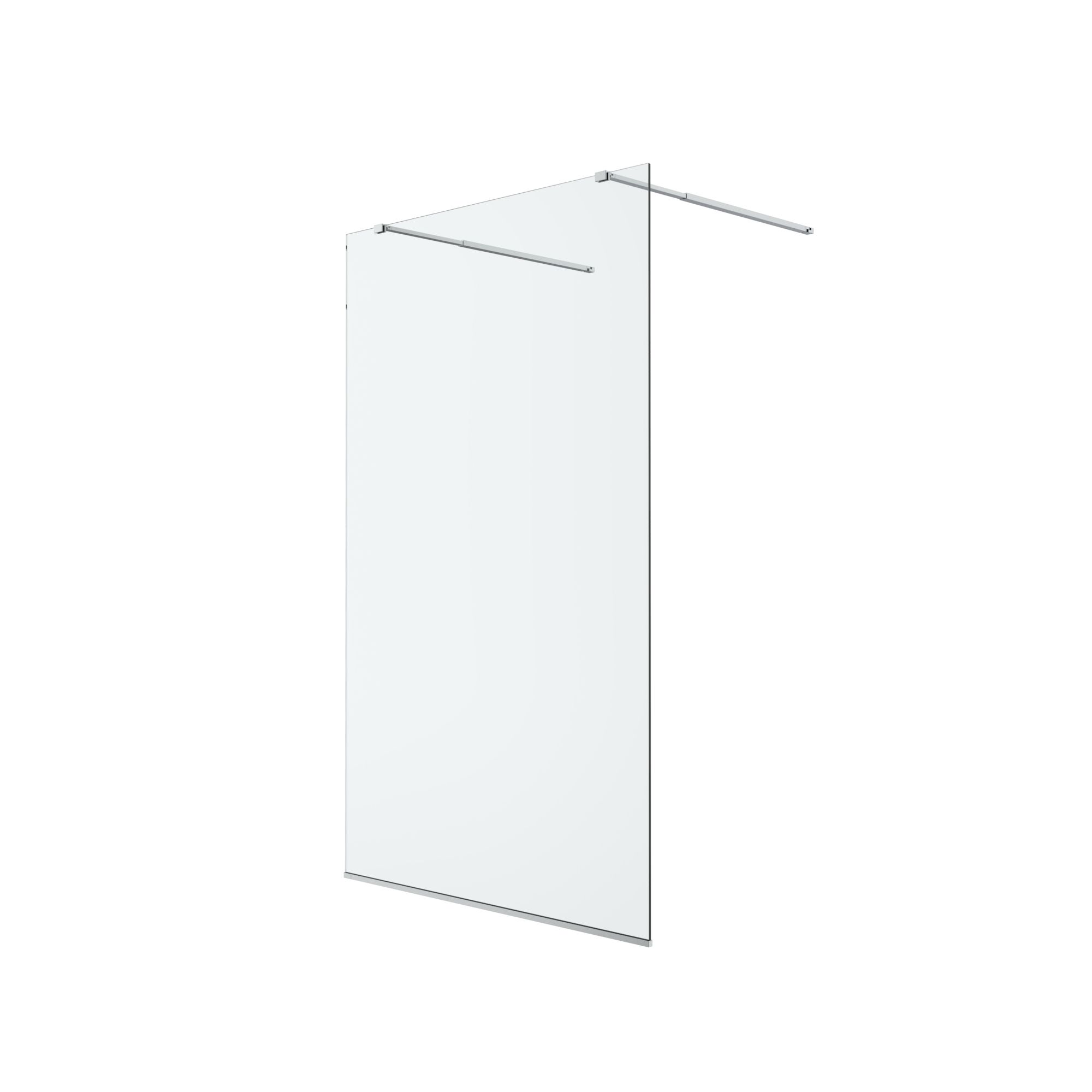GoodHome Ledava Gloss Chrome Clear Fixed Walk-in Front Walk-in shower panel (H)195cm (W)120cm