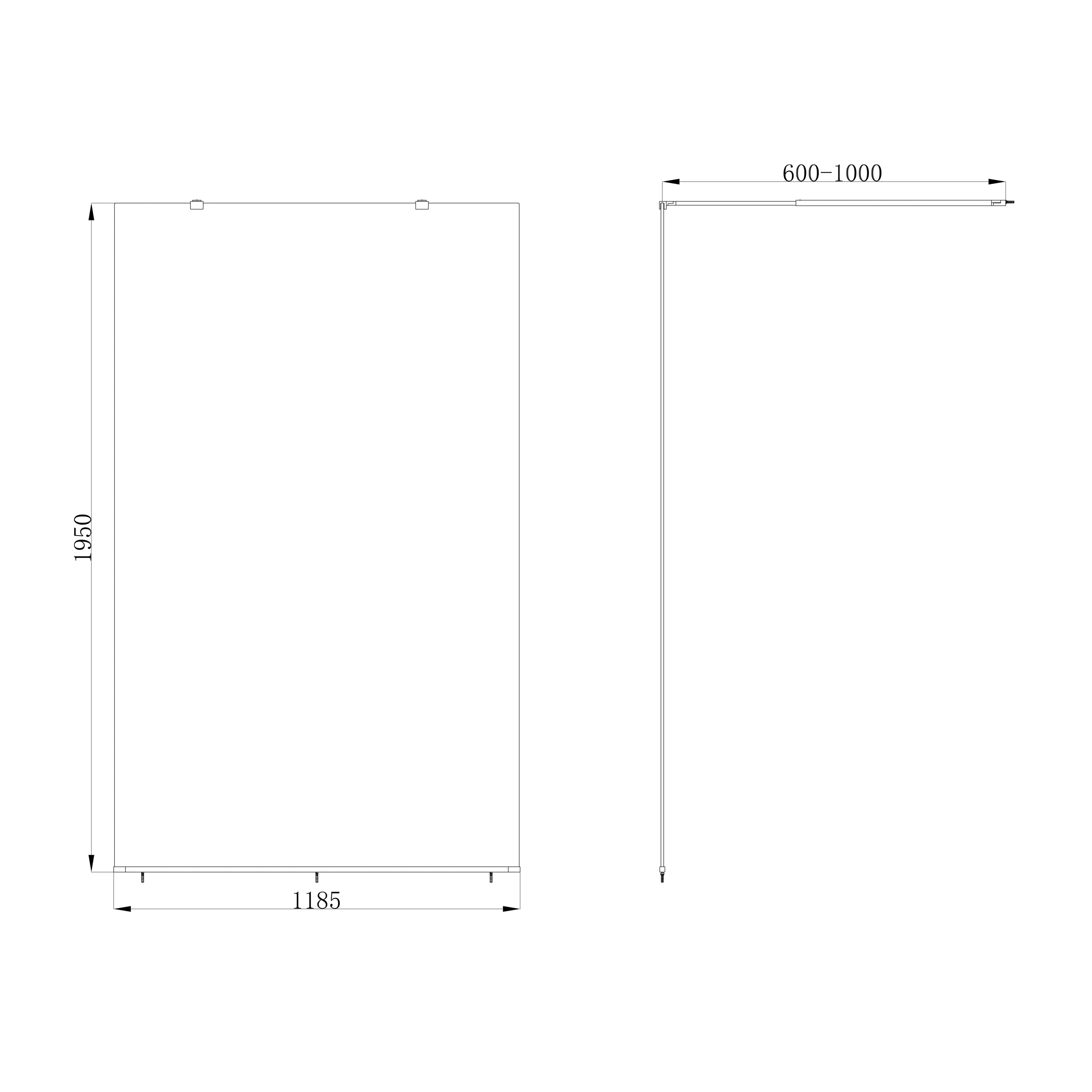 GoodHome Ledava Gloss Chrome Clear Fixed Walk-in Front Walk-in shower panel (H)195cm (W)120cm