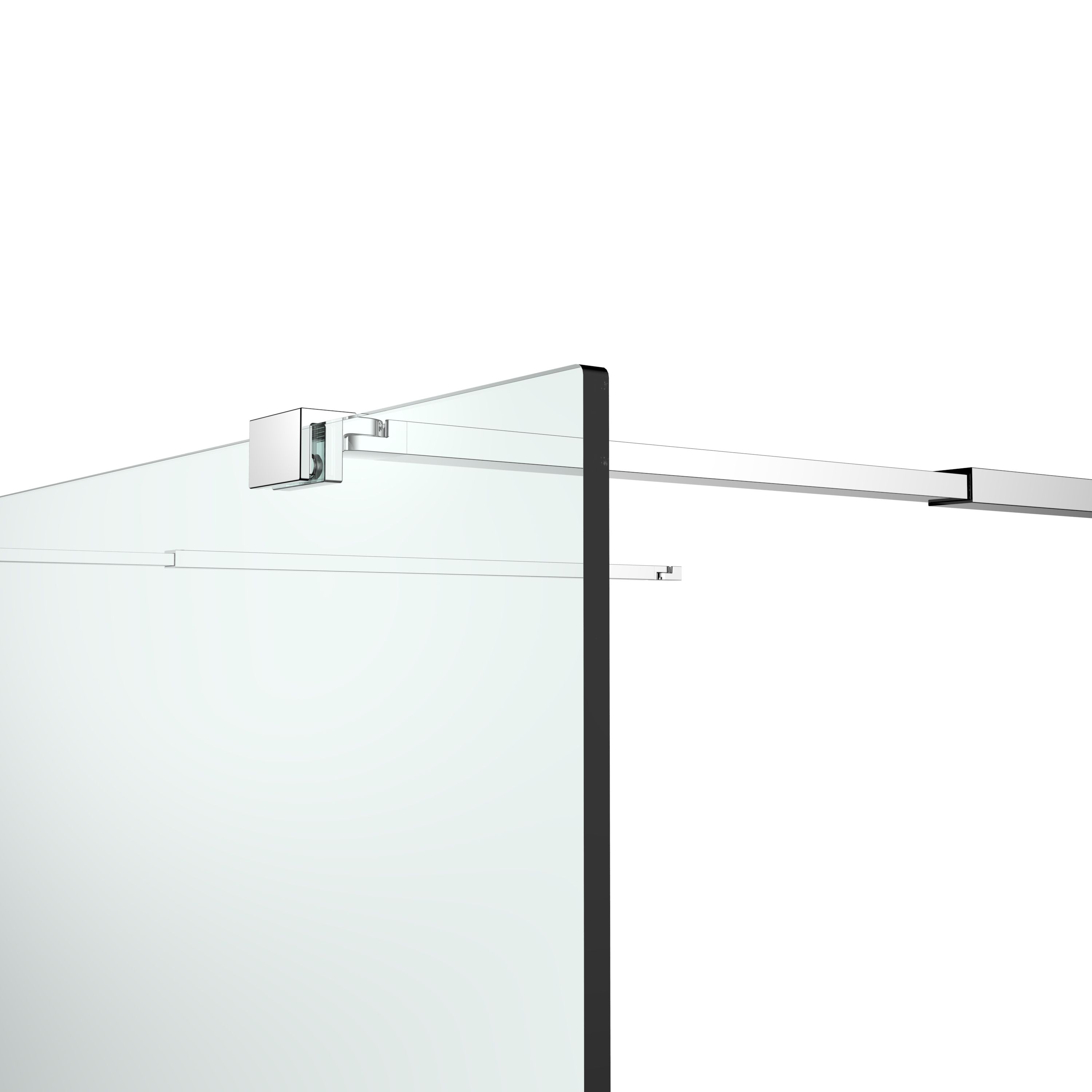GoodHome Ledava Gloss Chrome Clear Fixed Walk-in Front Walk-in shower panel (H)195cm (W)120cm