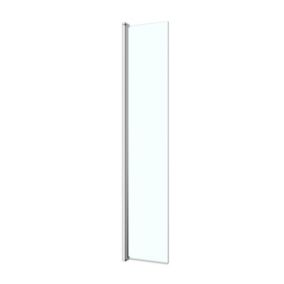 GoodHome Ledava Gloss Chrome Clear Pivot Front Return panel (H)195cm (W)40cm
