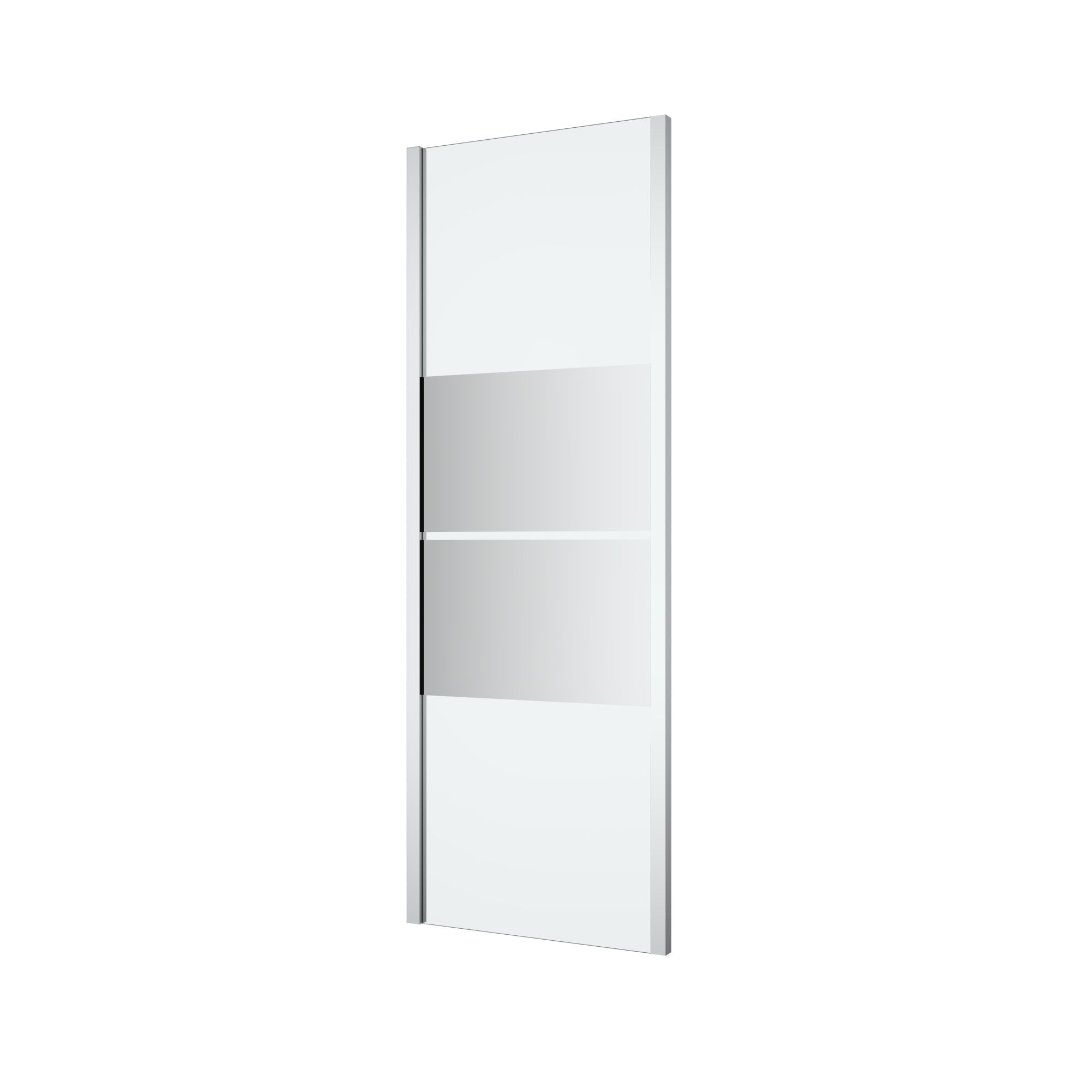 GoodHome Ledava Gloss Chrome Mirror Fixed Side End panel (H)195cm (W)76cm