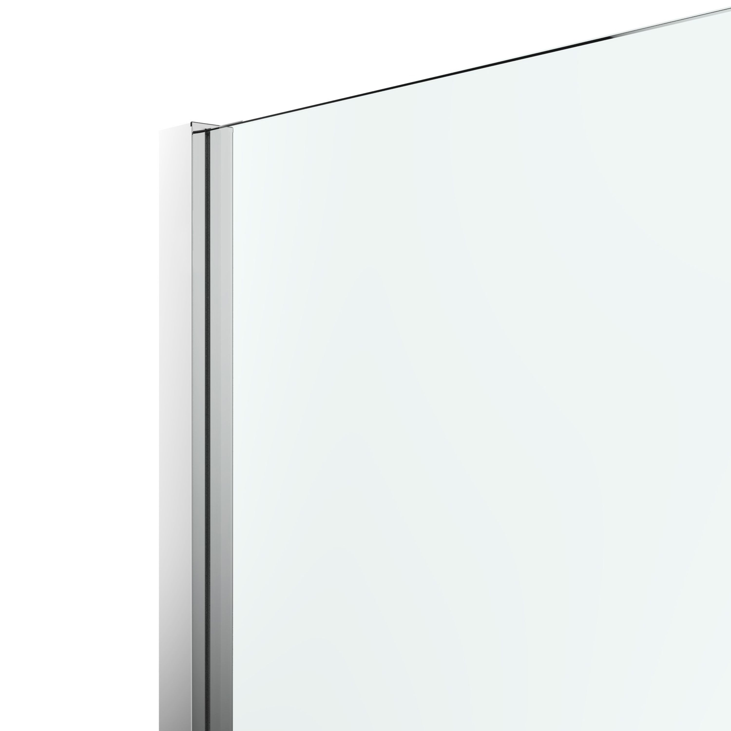GoodHome Ledava Gloss Chrome Mirror Fixed Walk-in Front Walk-in shower panel (H)195cm (W)120cm