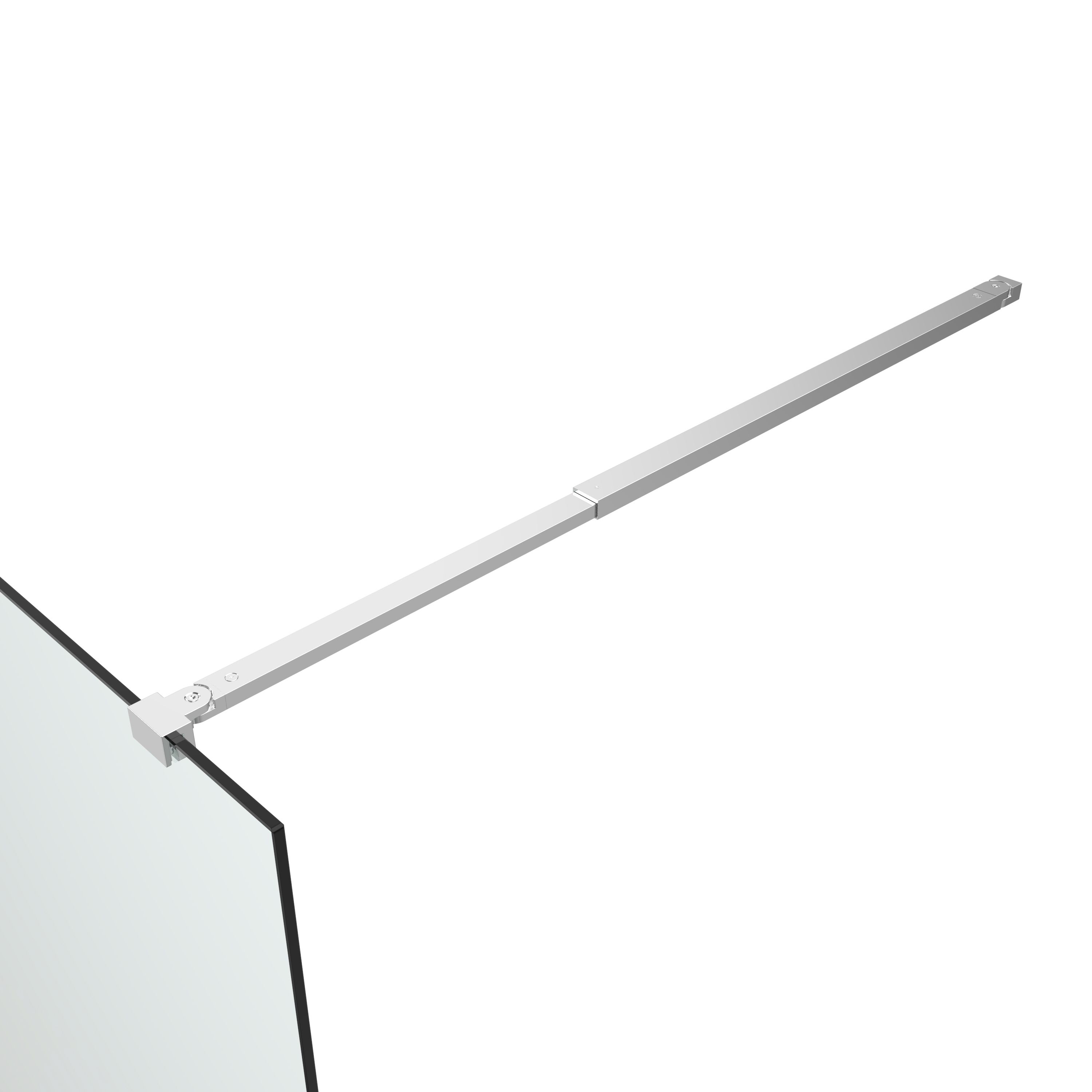 GoodHome Ledava Gloss Chrome Mirror Fixed Walk-in Front Walk-in shower panel (H)195cm (W)120cm