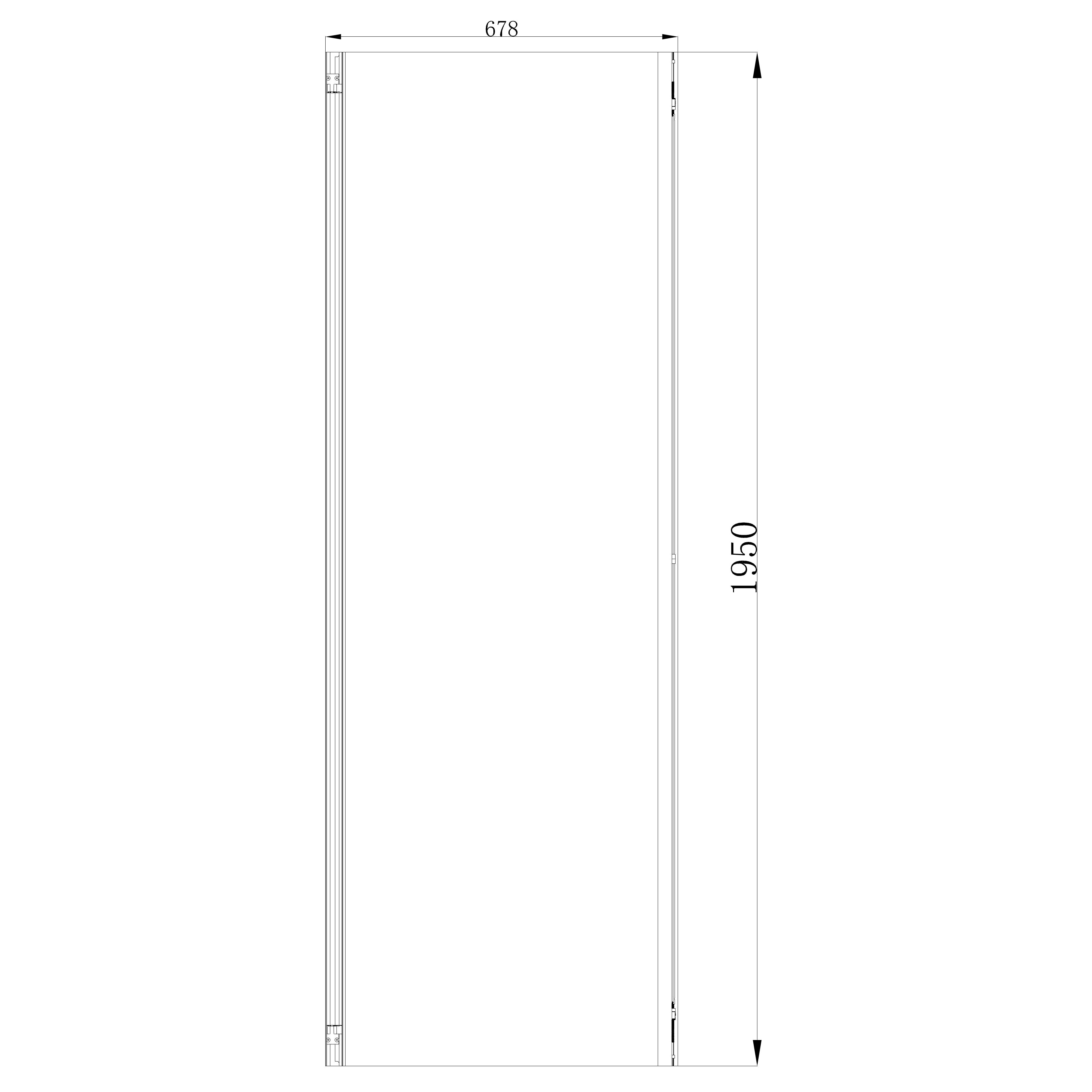 GoodHome Ledava Gloss Clear Fixed Side End panel (H)195cm (W)70cm