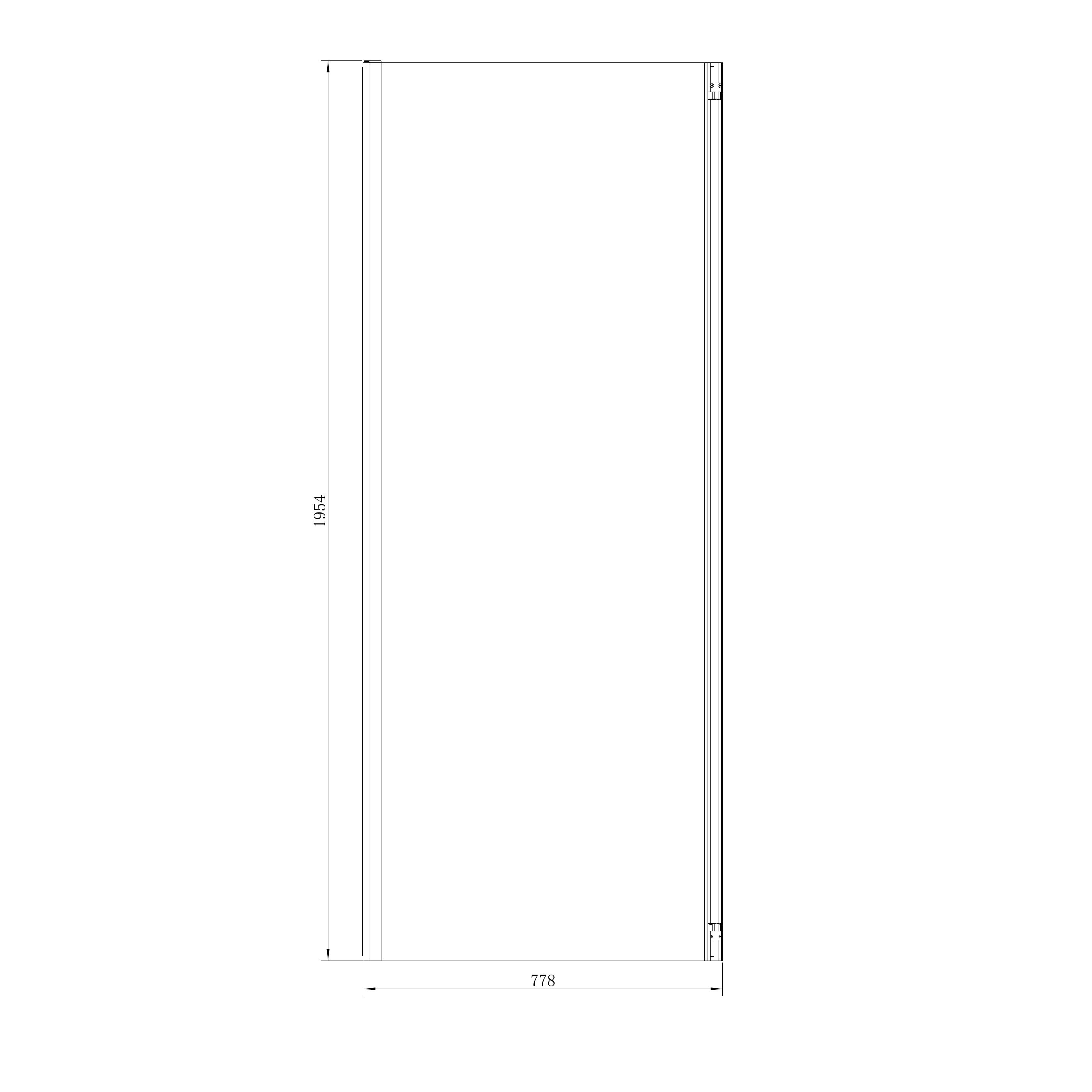 GoodHome Ledava Gloss Clear Fixed Side End panel (H)195cm (W)80cm