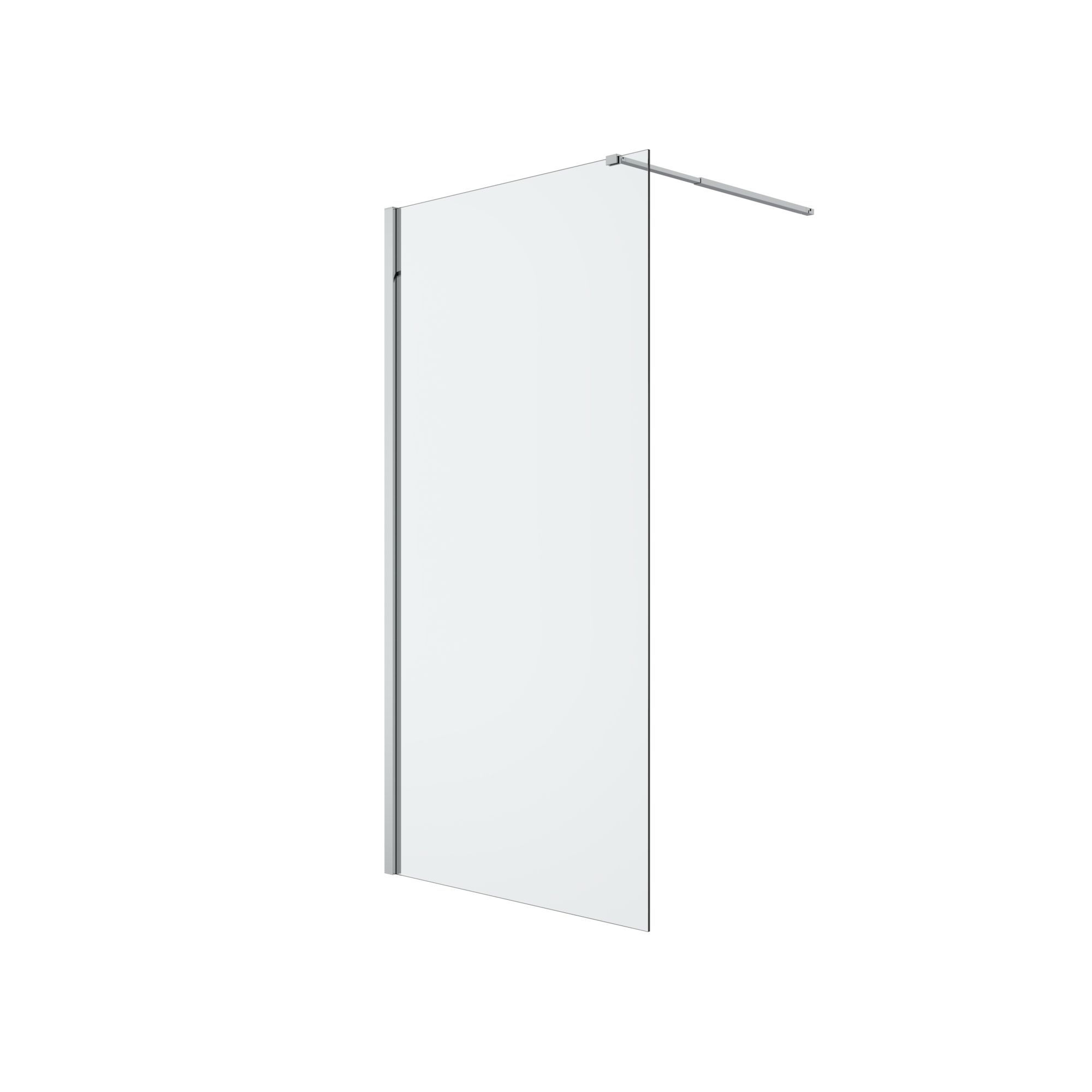 GoodHome Ledava Gloss Clear Fixed Walk-in Front Walk-in shower panel (H)195cm (W)100cm