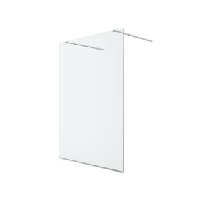 GoodHome Ledava Gloss Clear Fixed Walk-in Front Walk-in shower panel (H)195cm (W)140cm
