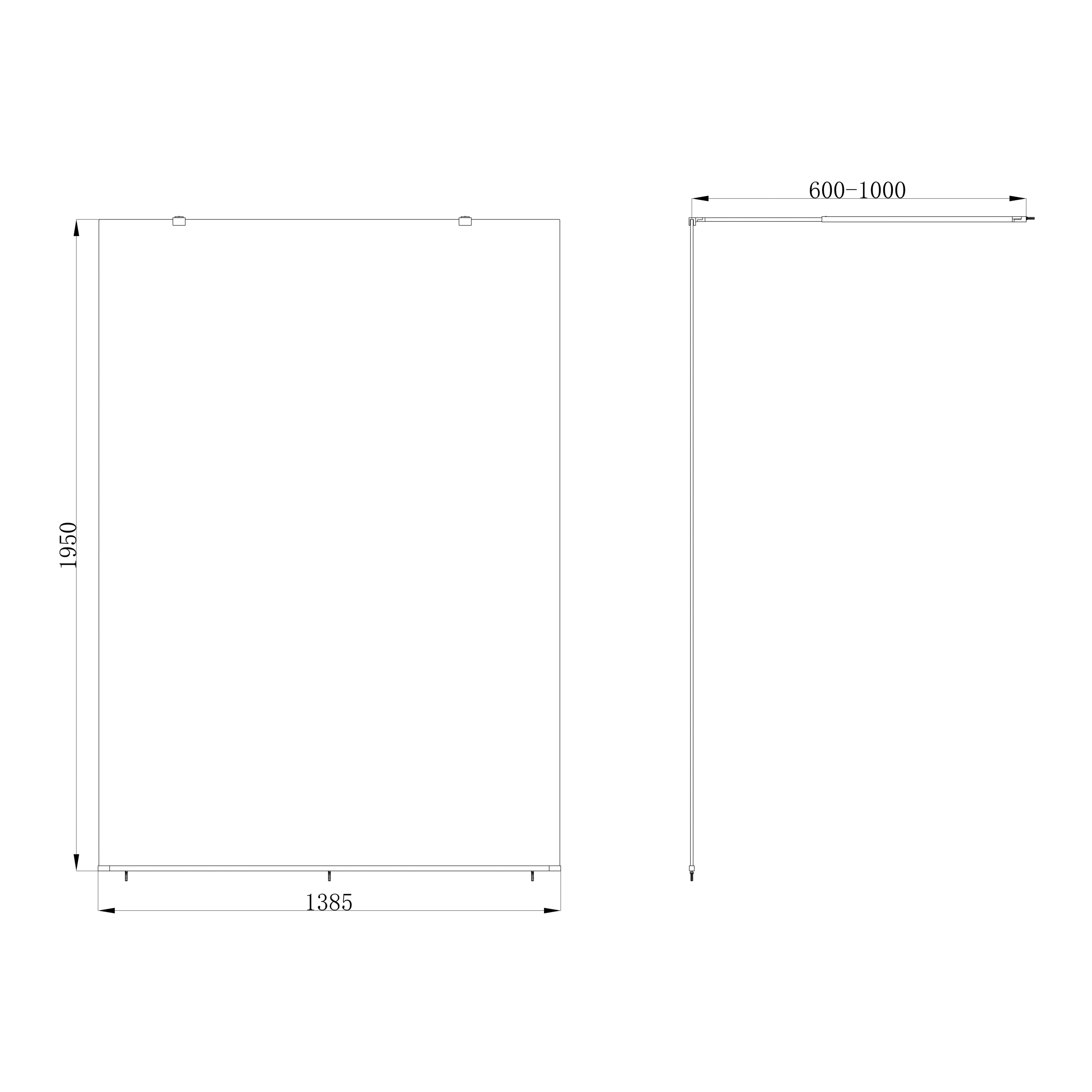 GoodHome Ledava Gloss Clear Fixed Walk-in Front Walk-in shower panel (H)195cm (W)140cm