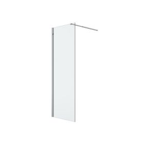 GoodHome Ledava Gloss Clear Fixed Walk-in Front Walk-in shower panel (H)195cm (W)70cm