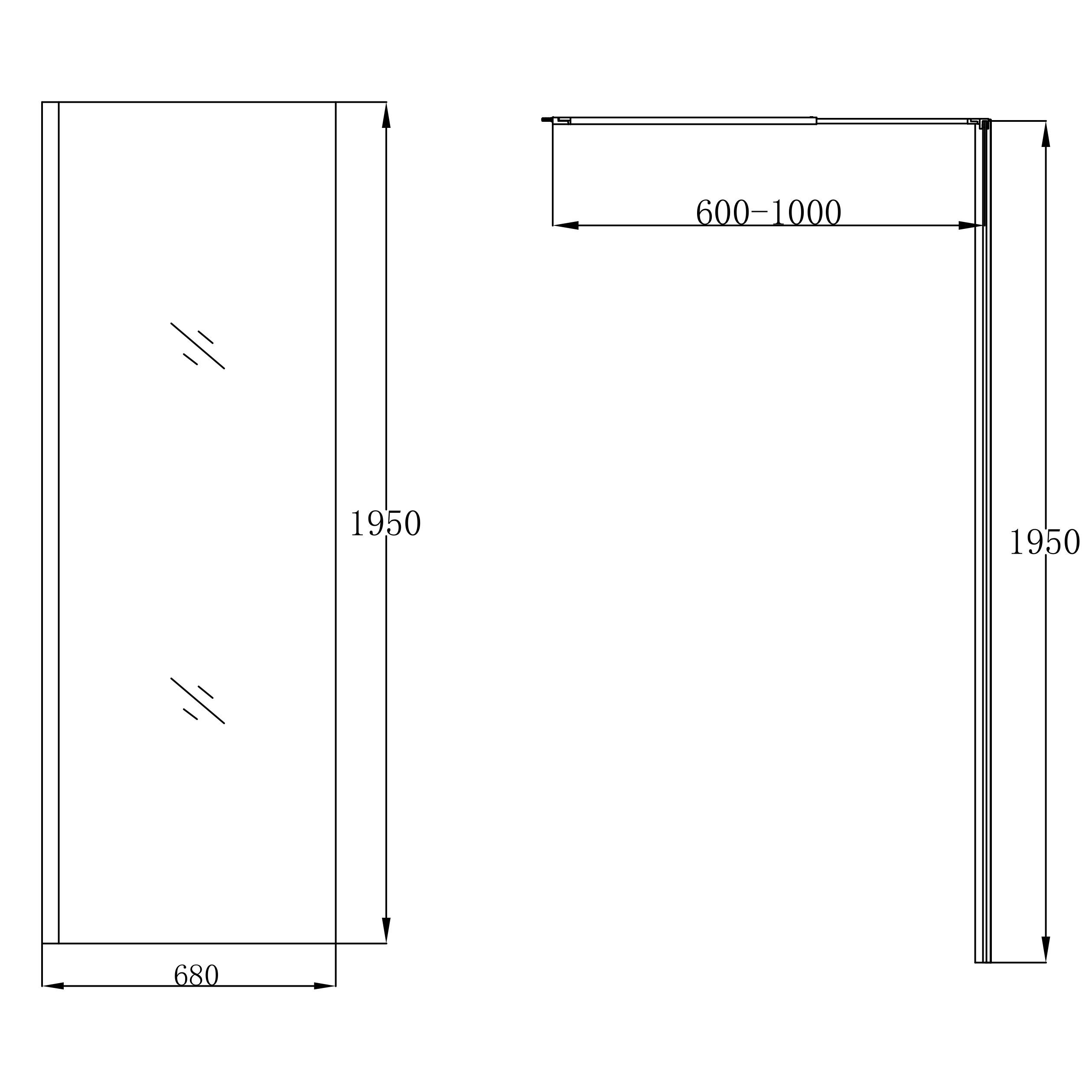 GoodHome Ledava Gloss Clear Fixed Walk-in Front Walk-in shower panel (H)195cm (W)70cm