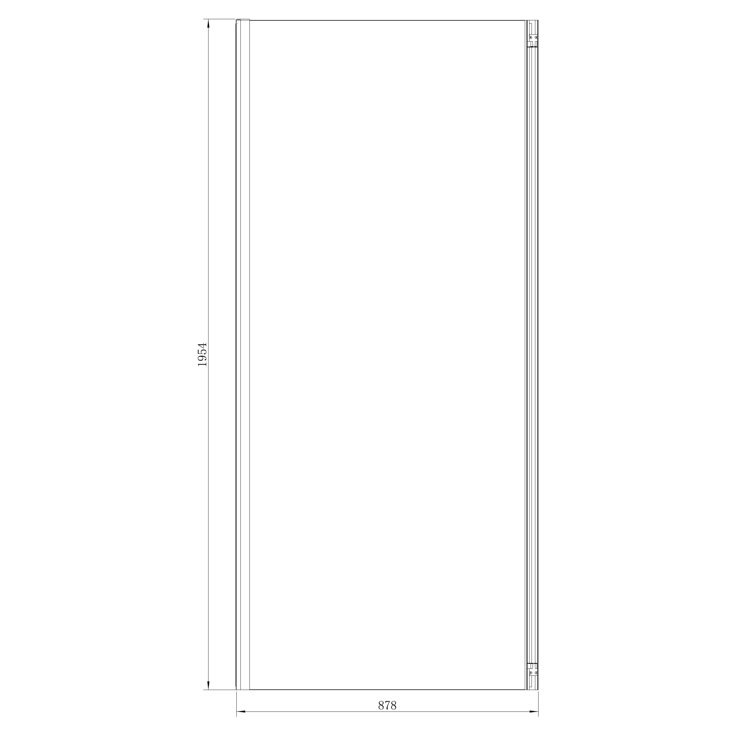 GoodHome Ledava Gloss Mirror Fixed Side End panel (H)195cm (W)90cm