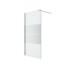 GoodHome Ledava Gloss Mirror Fixed Walk-in Front Walk-in shower panel (H)195cm (W)100cm