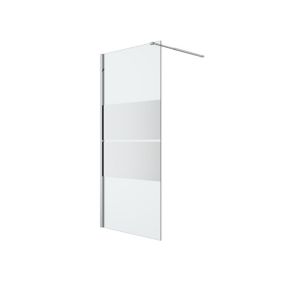 GoodHome Ledava Gloss Mirror Fixed Walk-in Front Walk-in shower panel (H)195cm (W)90cm
