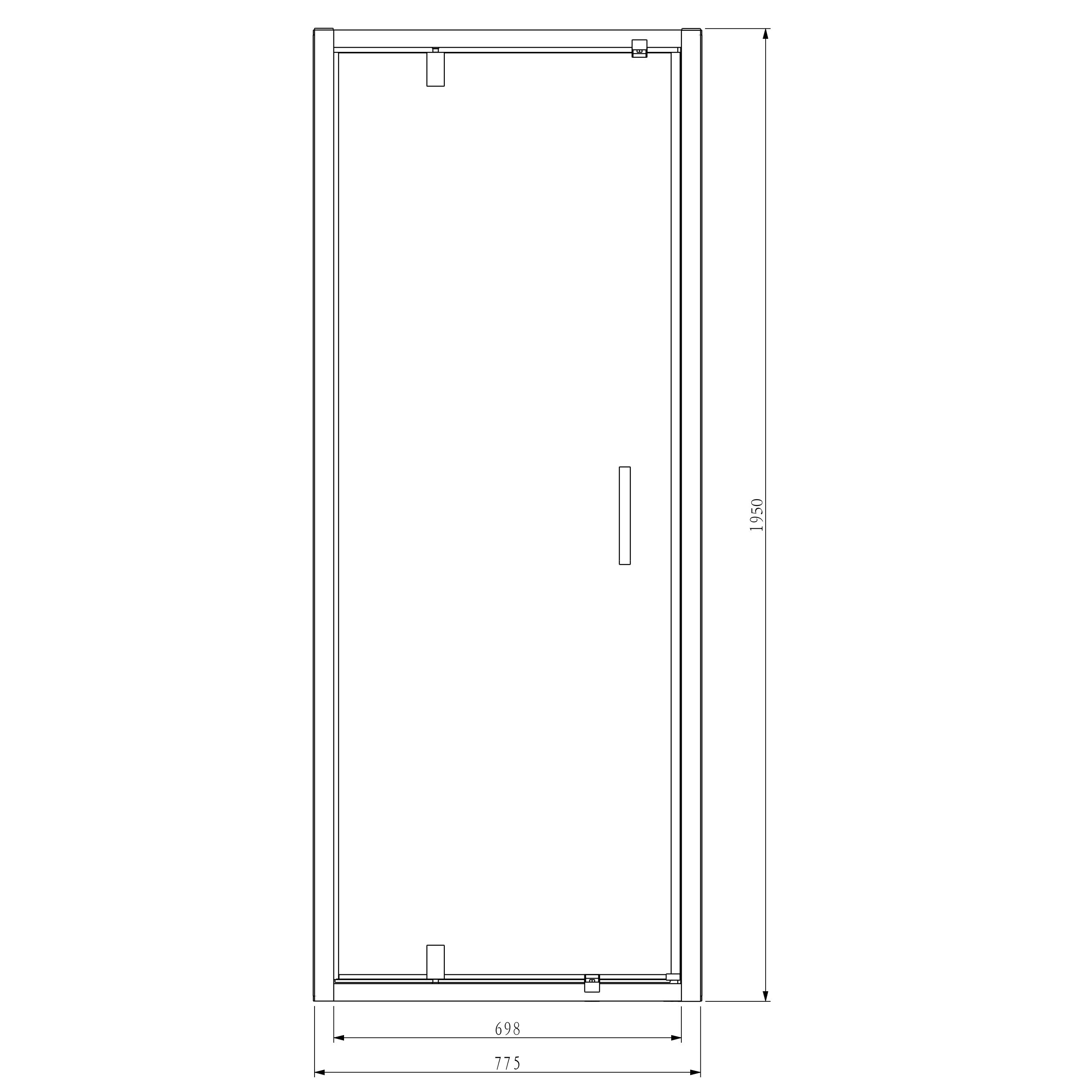 GoodHome Ledava Minimal frame Black Clear glass Half open pivot Shower Door (H)195cm (W)80cm