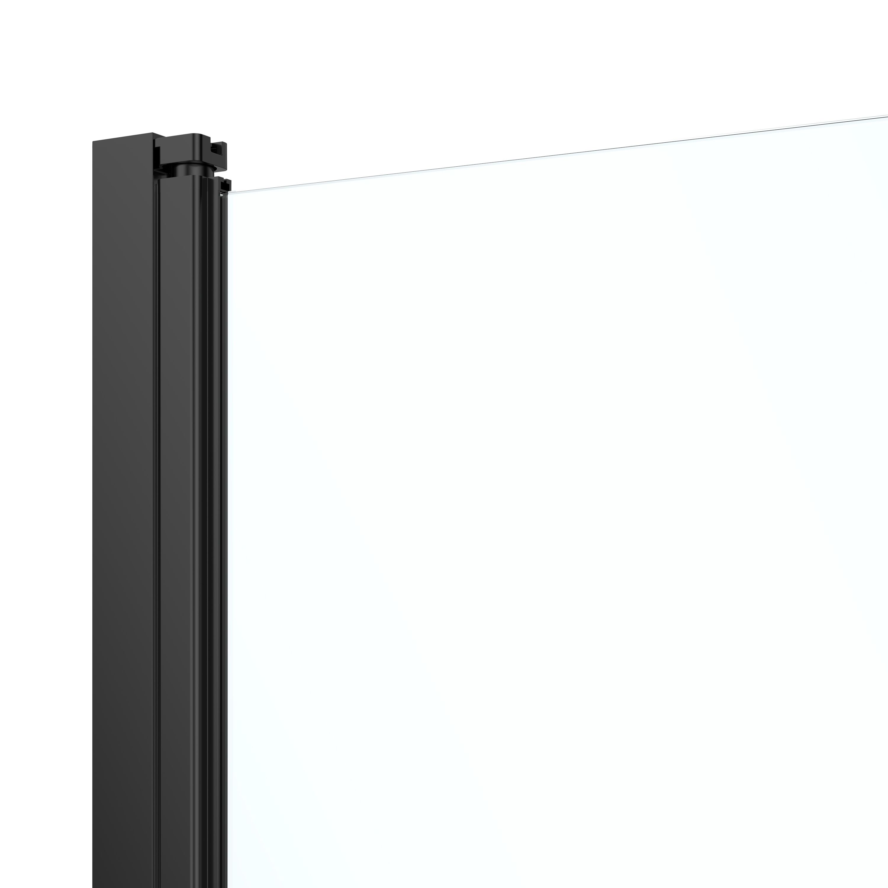 GoodHome Ledava Minimal frame Black Clear glass Pivot Shower Door (H)195cm (W)80cm