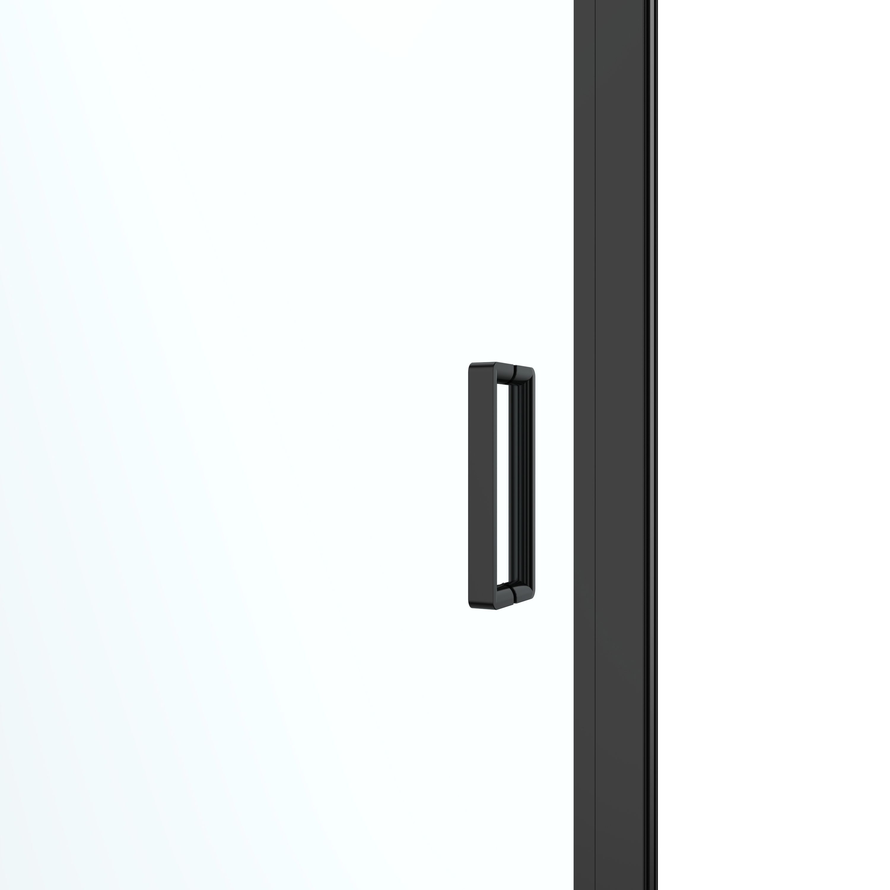 GoodHome Ledava Minimal frame Black Clear glass Pivot Shower Door (H)195cm (W)80cm