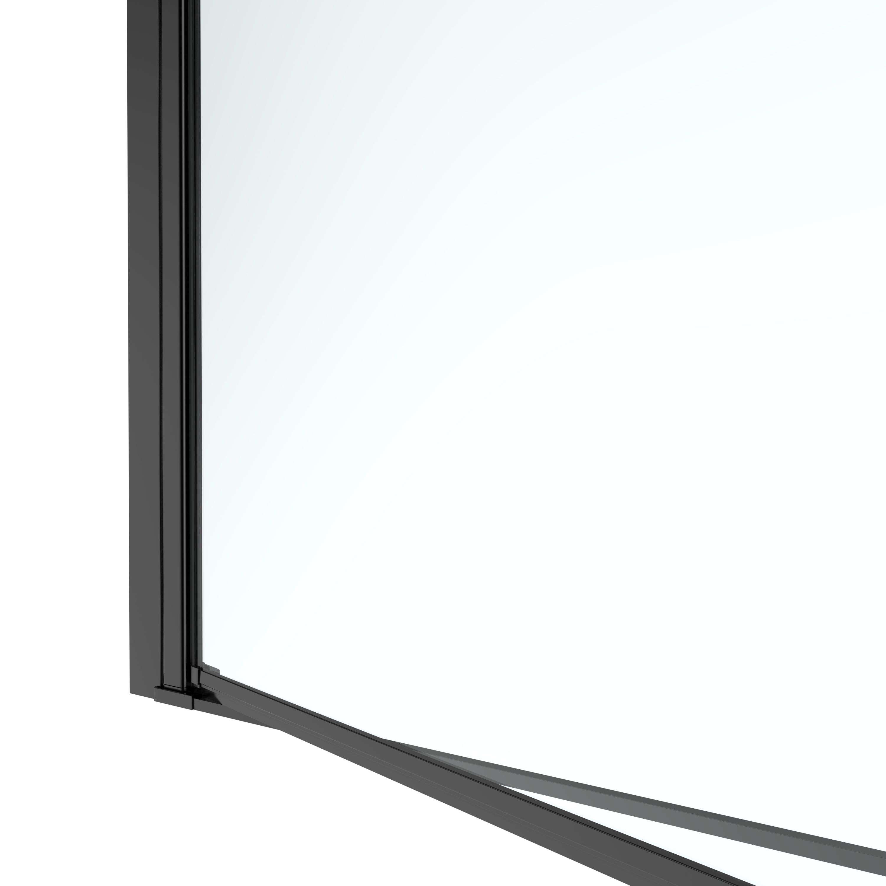 GoodHome Ledava Minimal frame Black Clear glass Pivot Shower Door (H)195cm (W)80cm