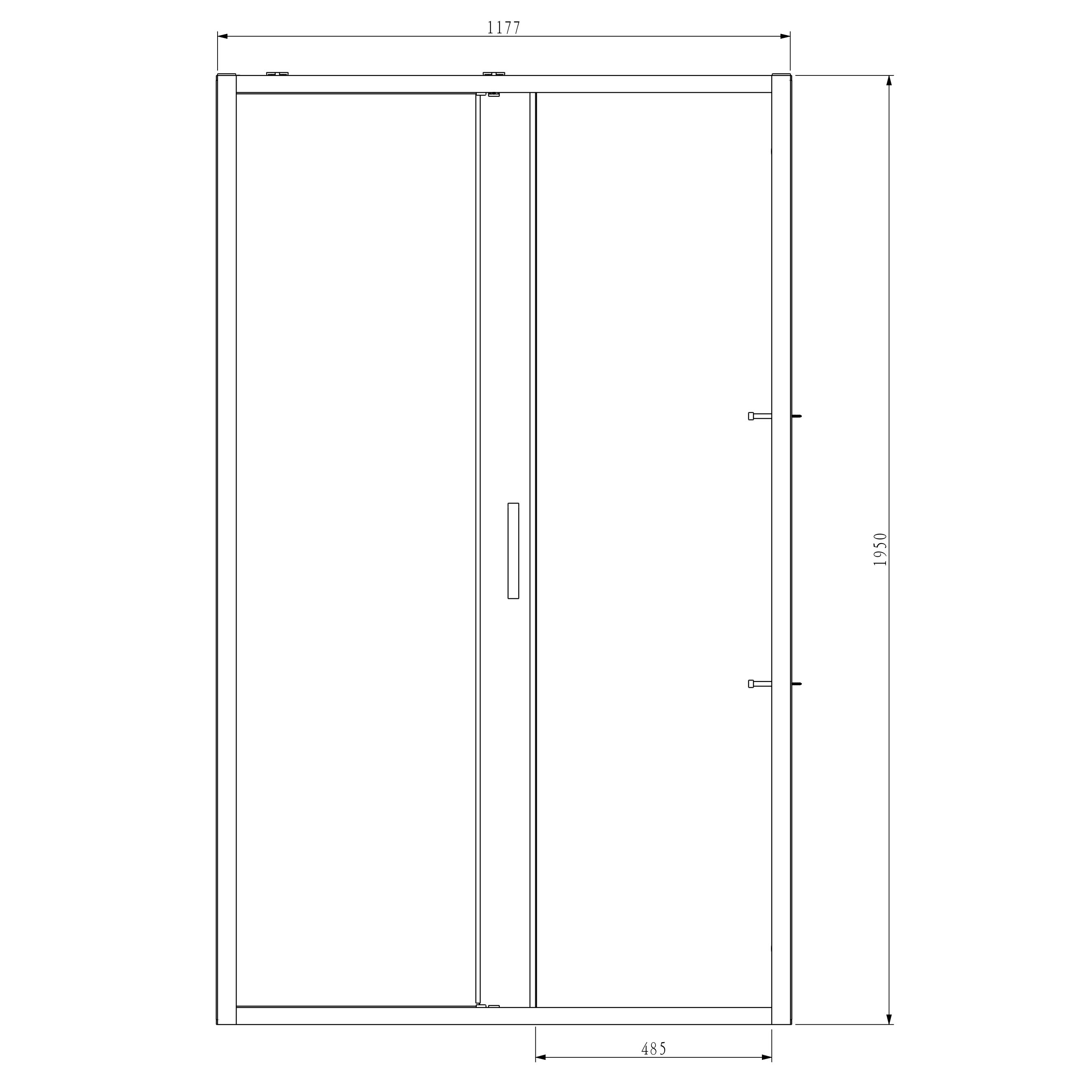 GoodHome Ledava Minimal frame Black Clear glass Sliding Shower Door (H)195cm (W)120cm