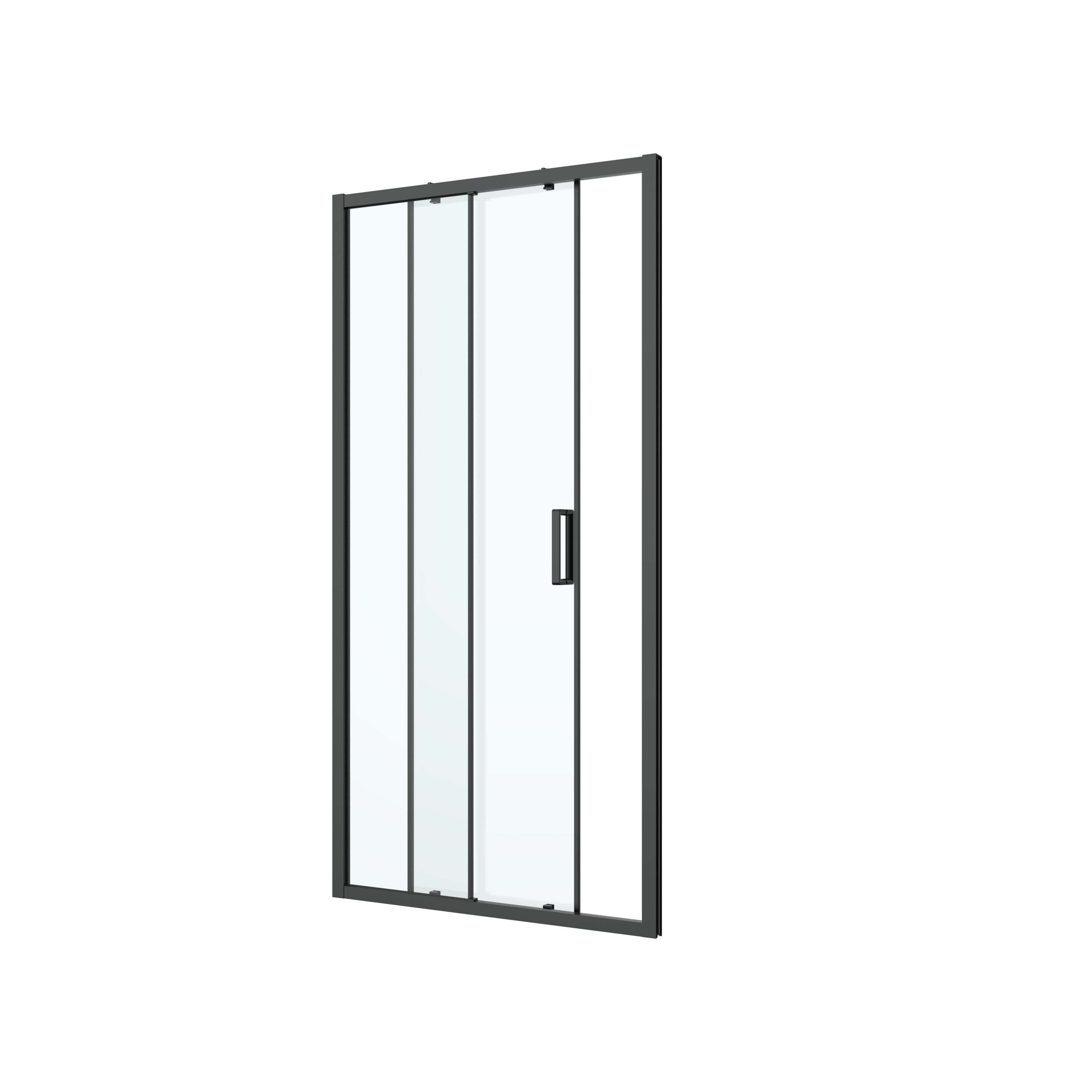 GoodHome Ledava Minimal frame Black Clear glass Sliding Shower Door (H)195cm (W)120cm