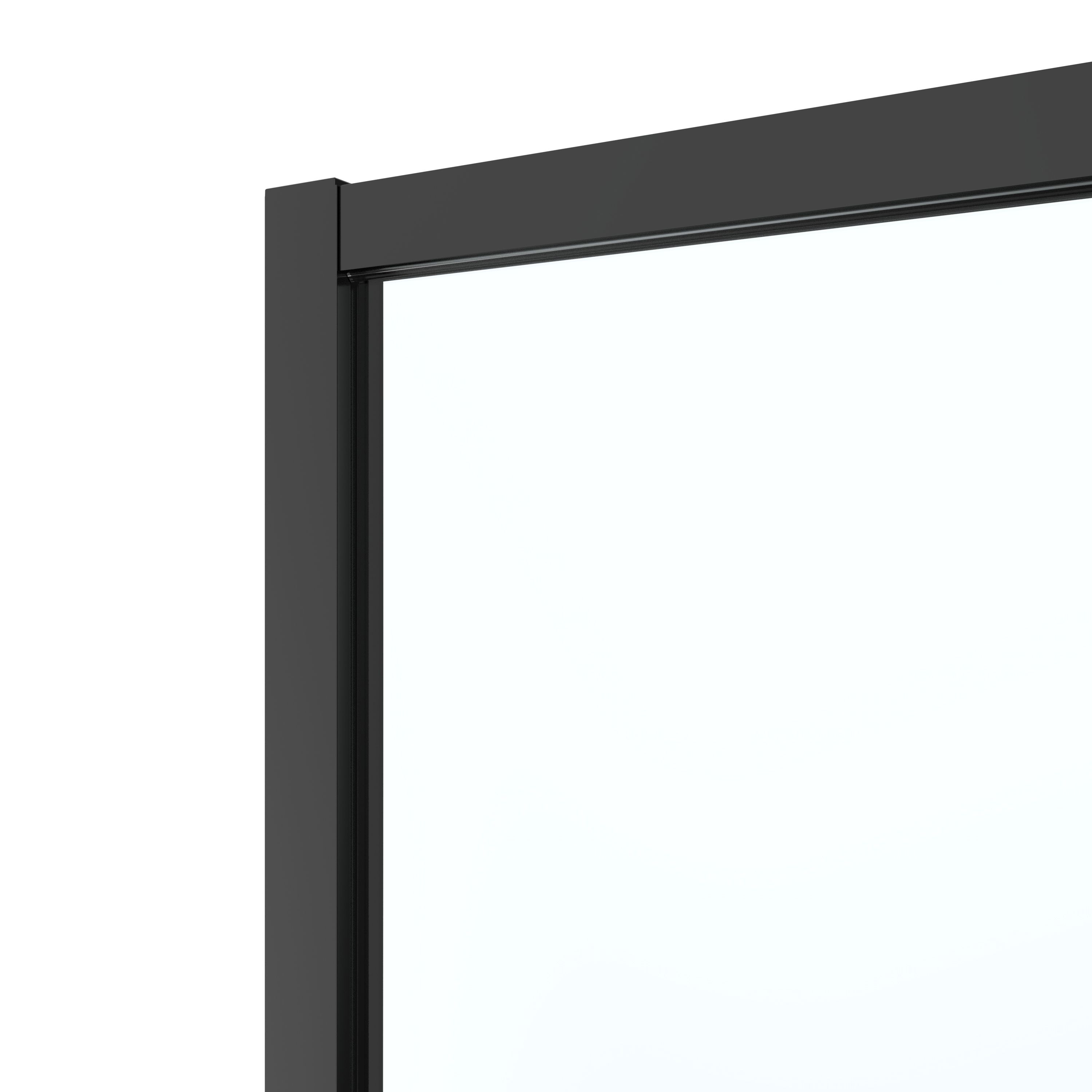 GoodHome Ledava Minimal frame Black Clear glass Sliding Shower Door (H)195cm (W)120cm