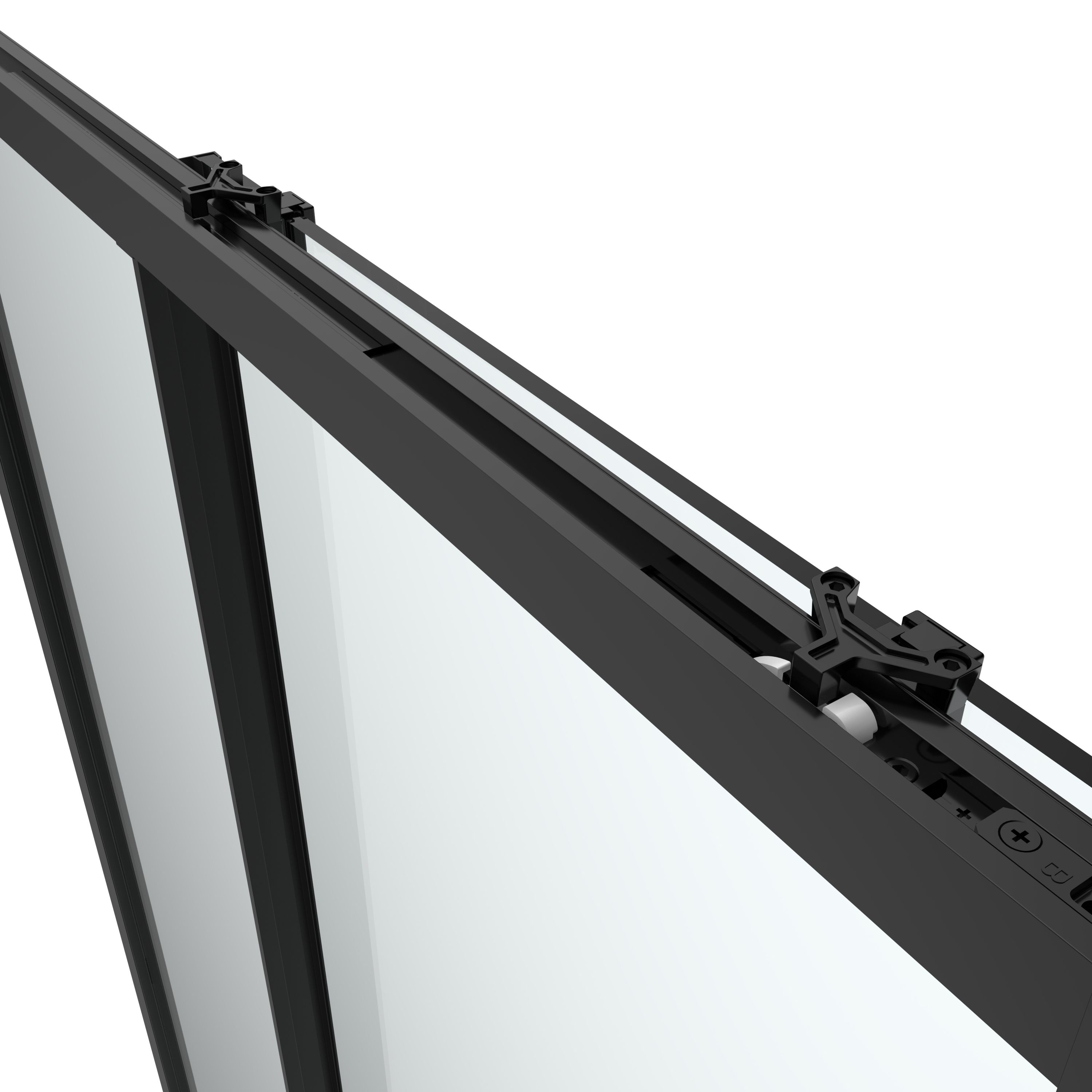 GoodHome Ledava Minimal frame Black Clear glass Sliding Shower Door (H)195cm (W)120cm