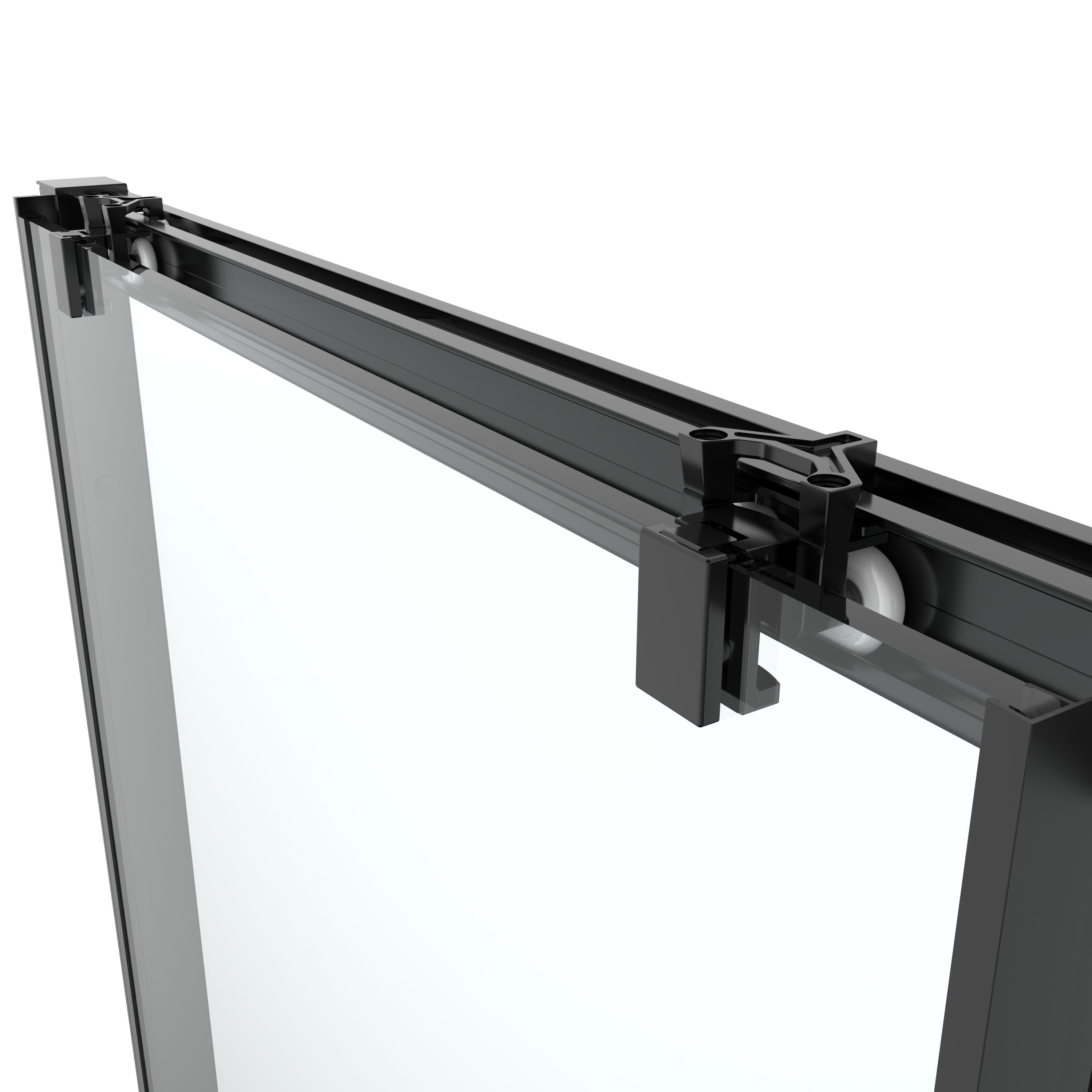 GoodHome Ledava Minimal frame Black Clear glass Sliding Shower Door (H)195cm (W)120cm