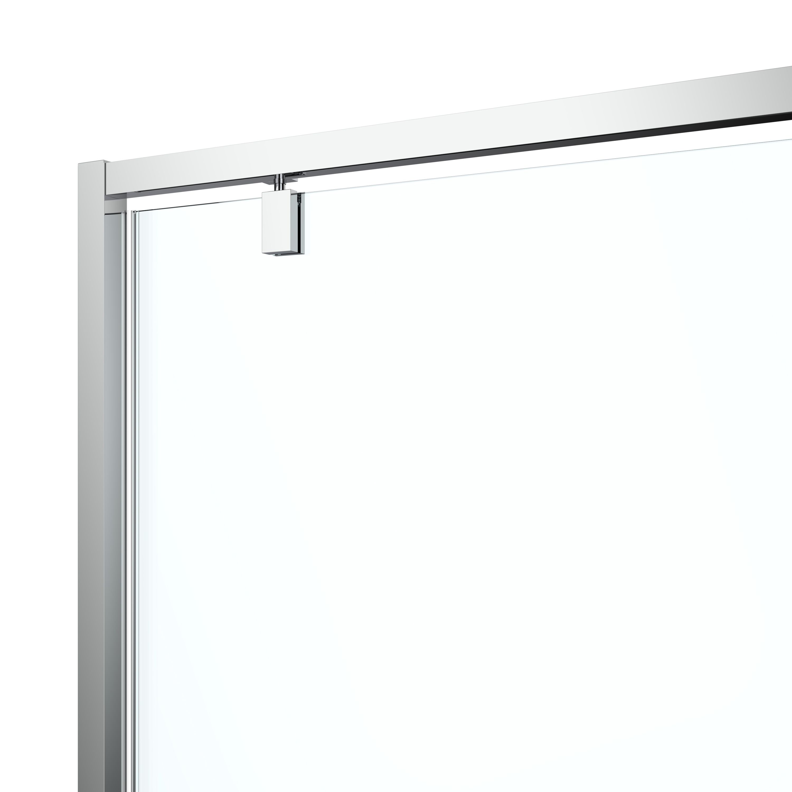 GoodHome Ledava Minimal frame Chrome effect Clear glass Half open pivot Shower Door (H)195cm (W)76cm