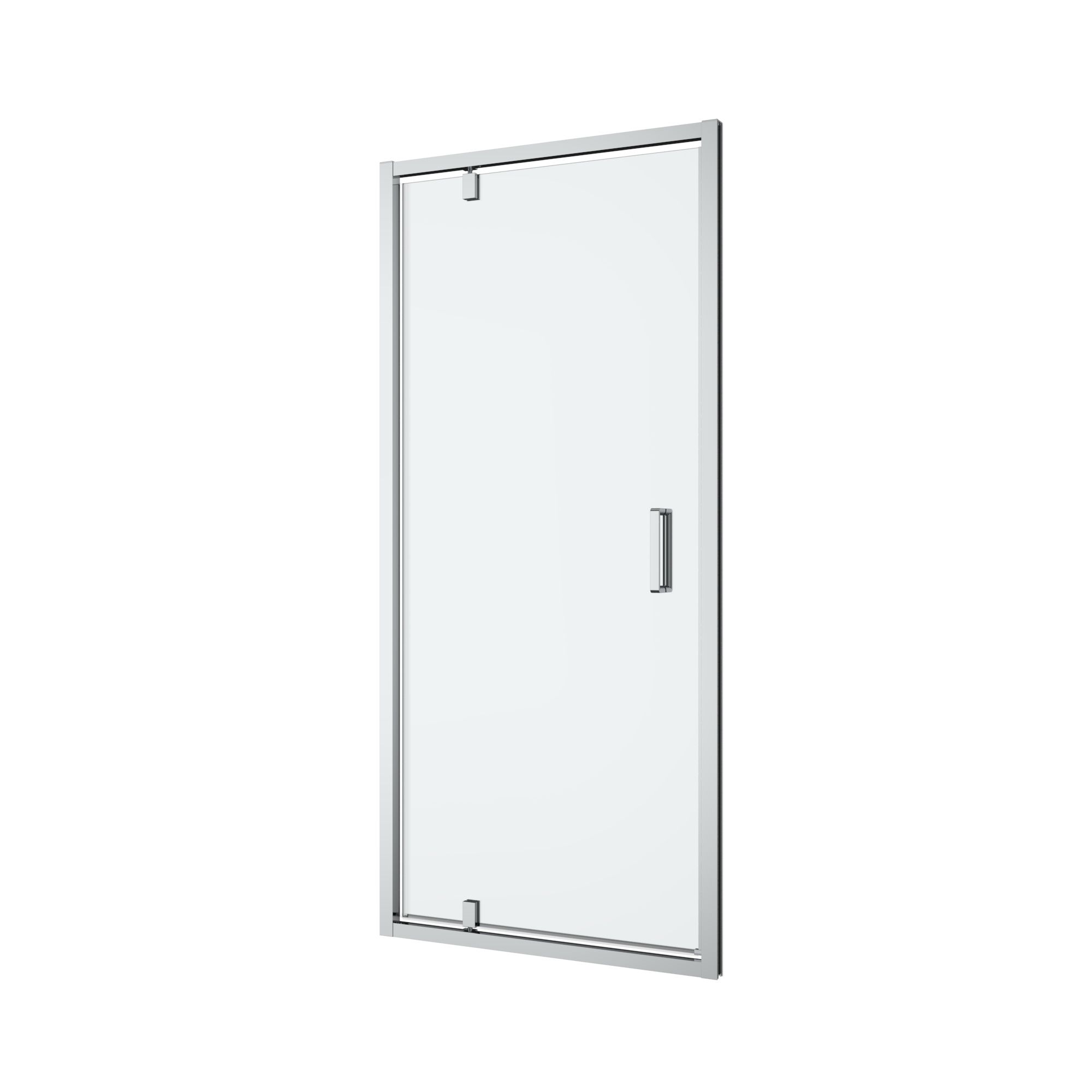 GoodHome Ledava Minimal frame Chrome effect Clear glass Half open pivot Shower Door (H)195cm (W)90cm