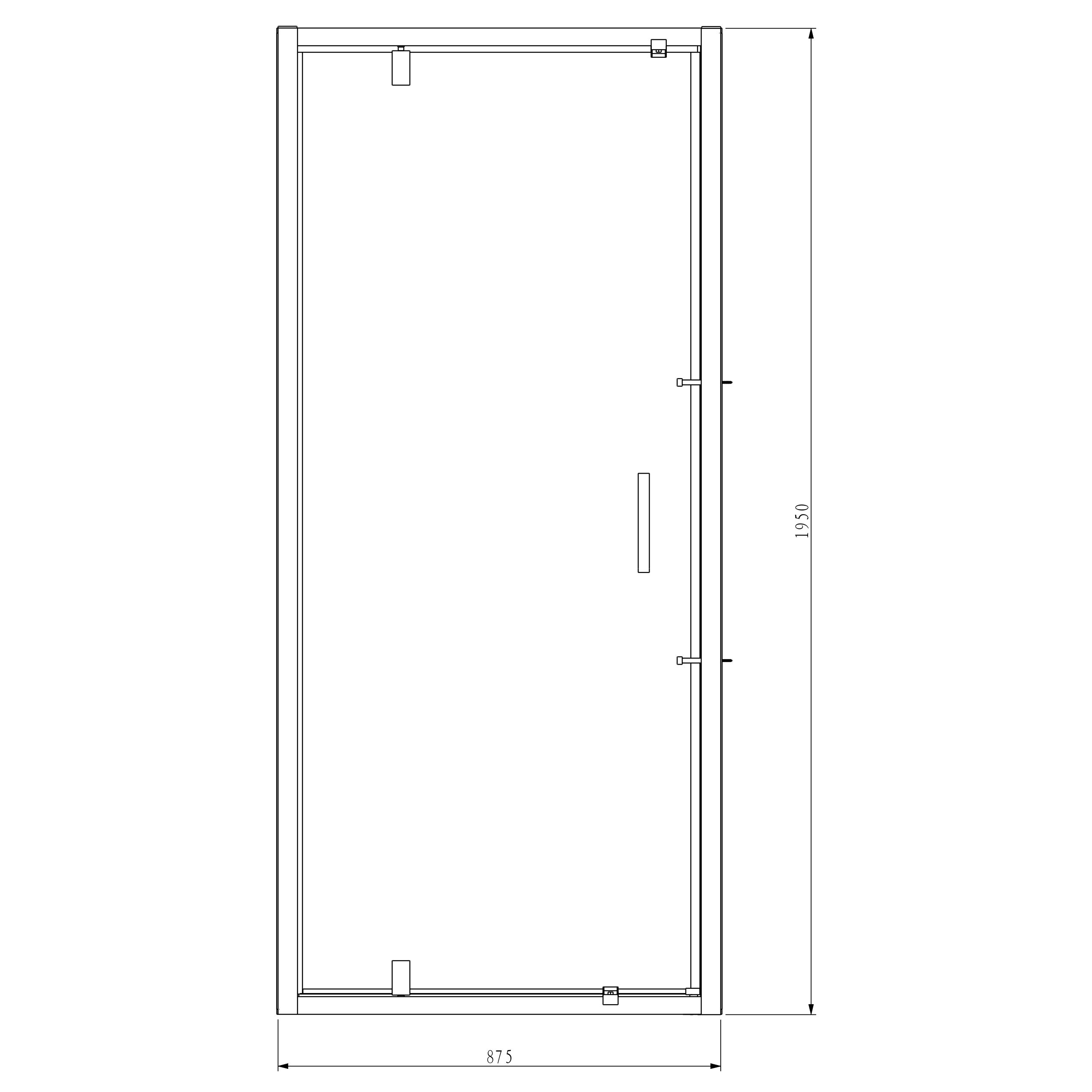 GoodHome Ledava Minimal frame Chrome effect Clear glass Half open pivot Shower Door (H)195cm (W)90cm