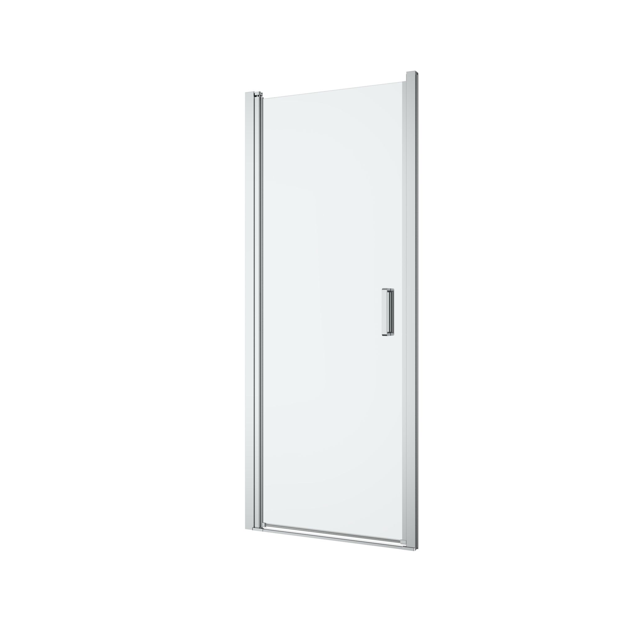 GoodHome Ledava Minimal frame Chrome effect Clear glass Pivot Shower Door (H)195cm (W)80cm