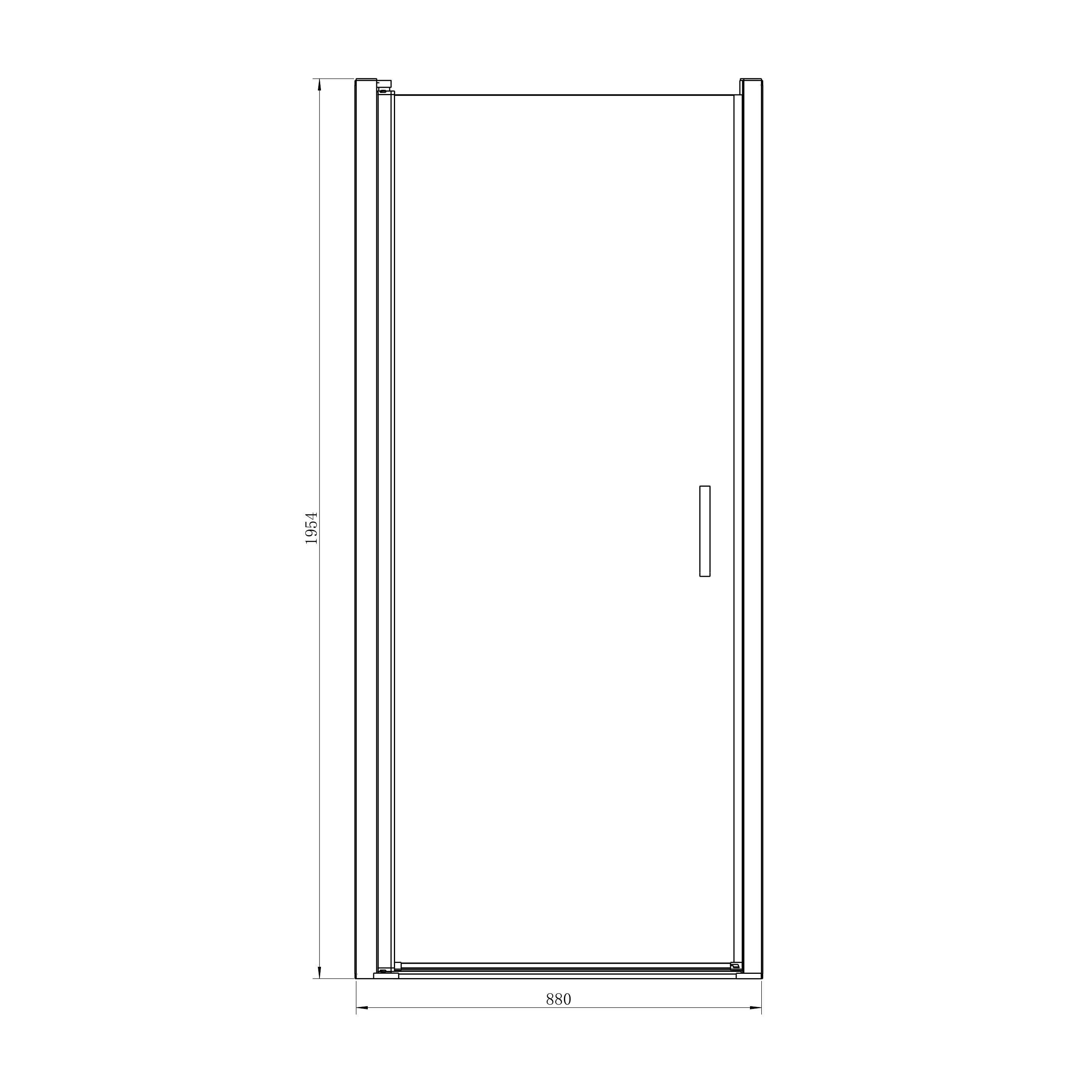 GoodHome Ledava Minimal frame Chrome effect Clear glass Pivot Shower Door (H)195cm (W)90cm