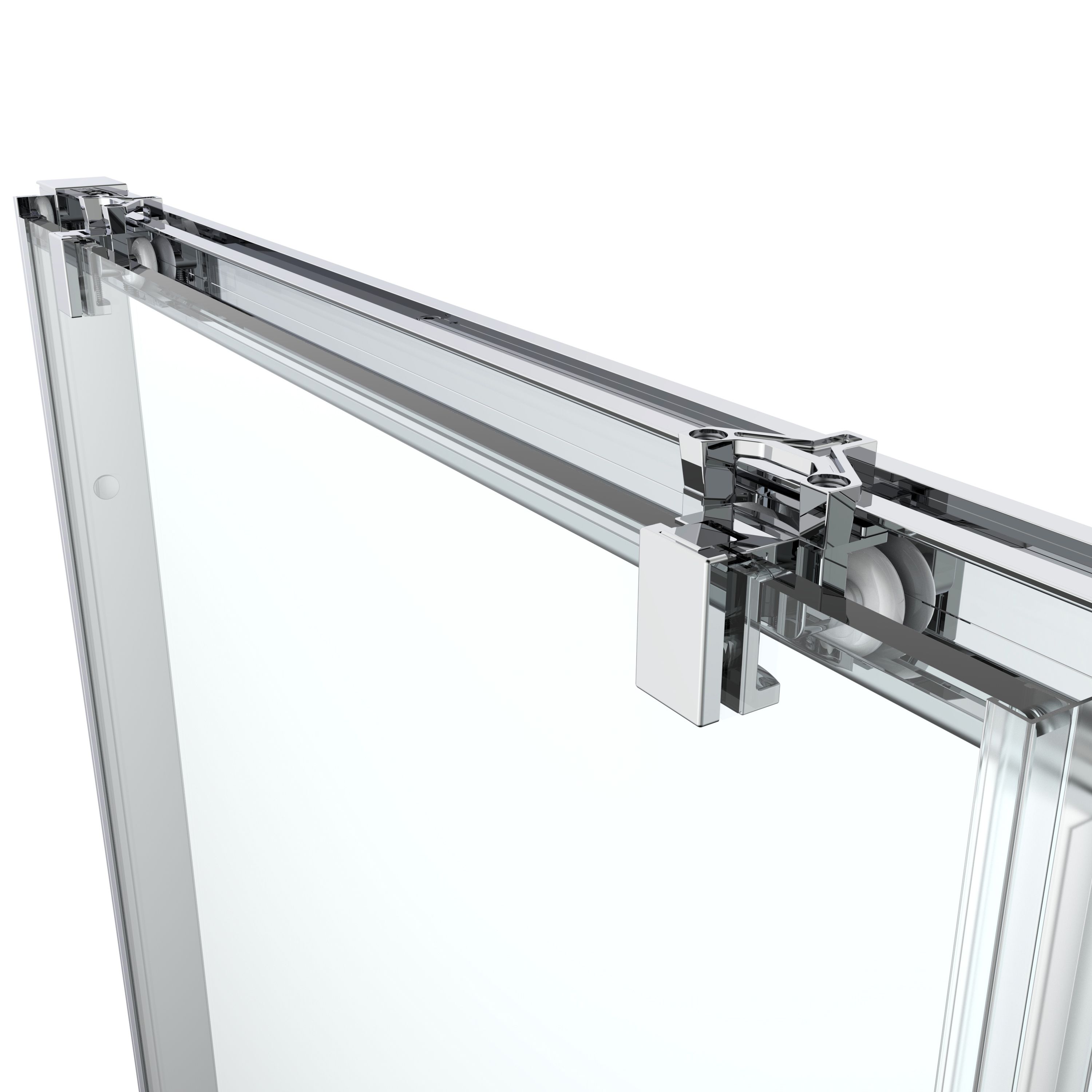 GoodHome Ledava Minimal frame Chrome effect Clear glass Sliding Shower Door (H)195cm (W)100cm