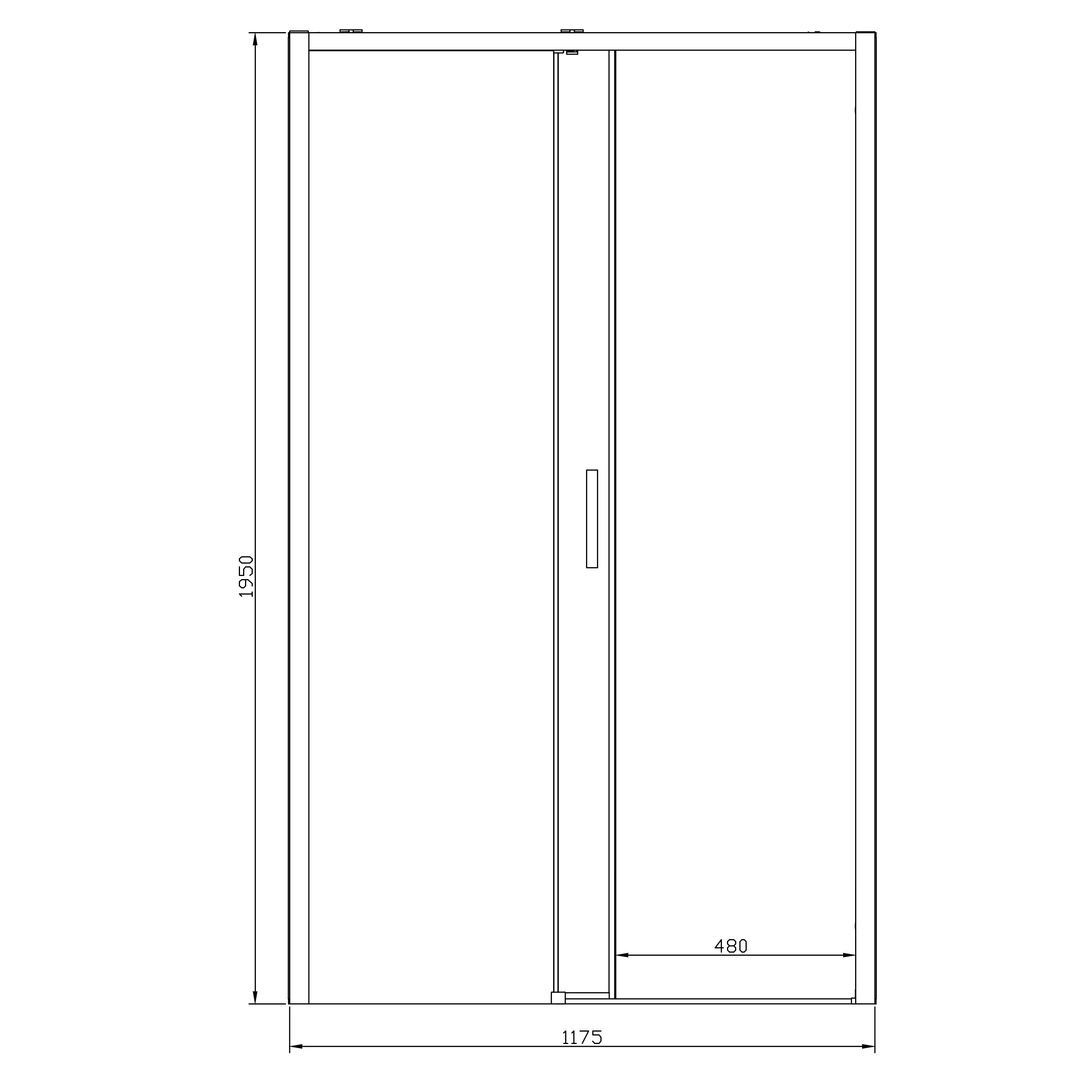 GoodHome Ledava Minimal frame Chrome effect Clear glass Sliding Shower Door (H)195cm (W)120cm