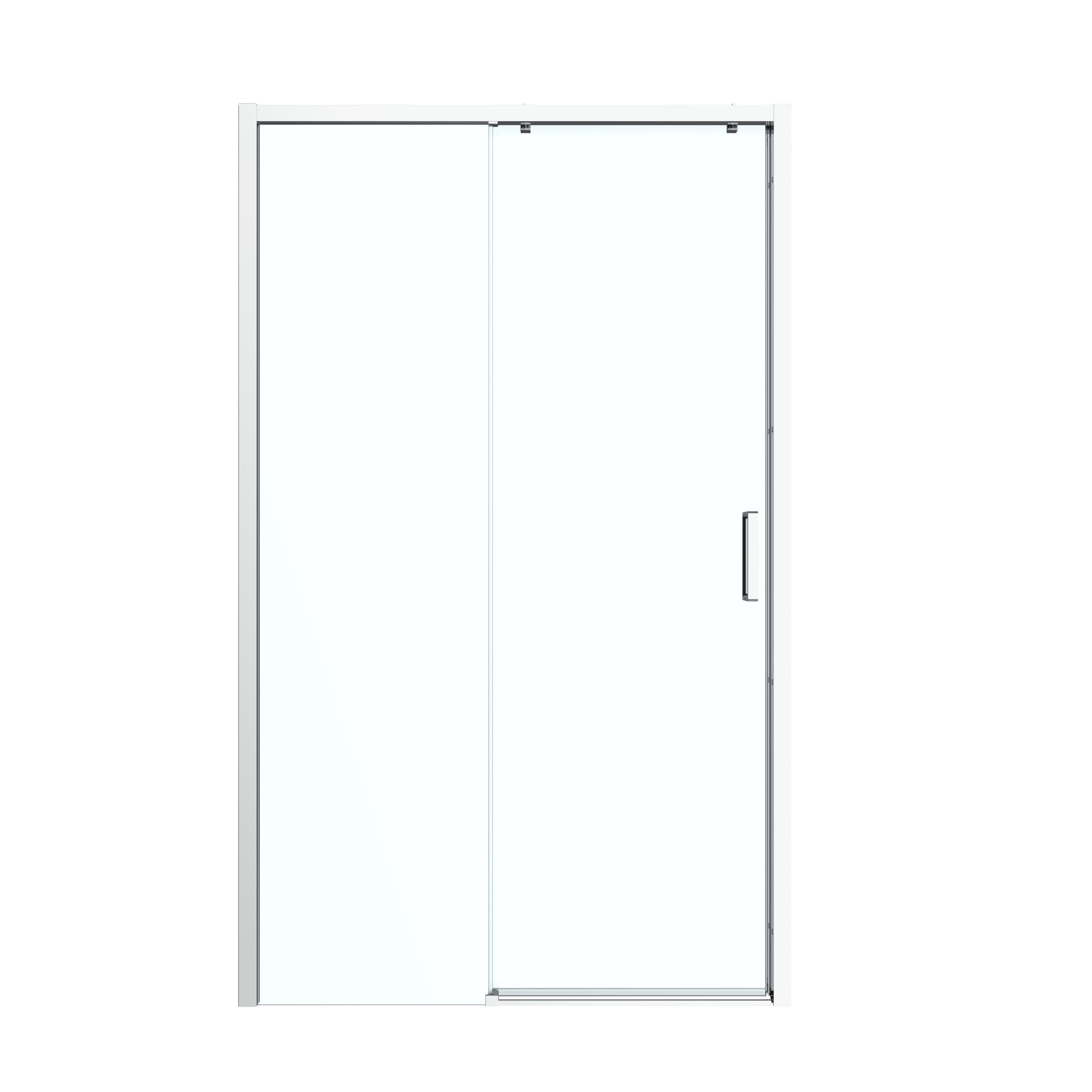 GoodHome Ledava Minimal frame Chrome effect Clear glass Sliding Shower Door (H)195cm (W)120cm