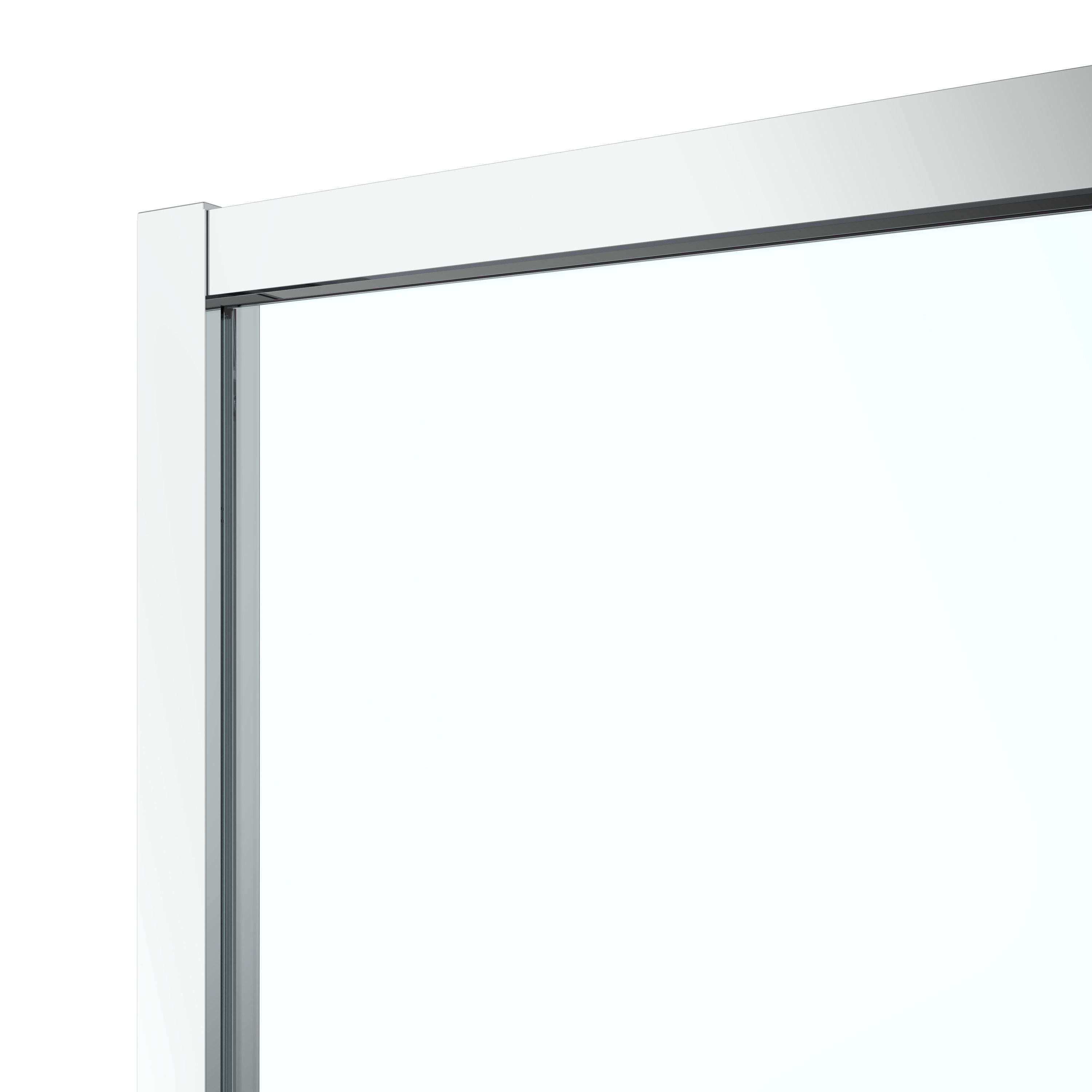 GoodHome Ledava Minimal frame Chrome effect Clear glass Sliding Shower Door (H)195cm (W)140cm