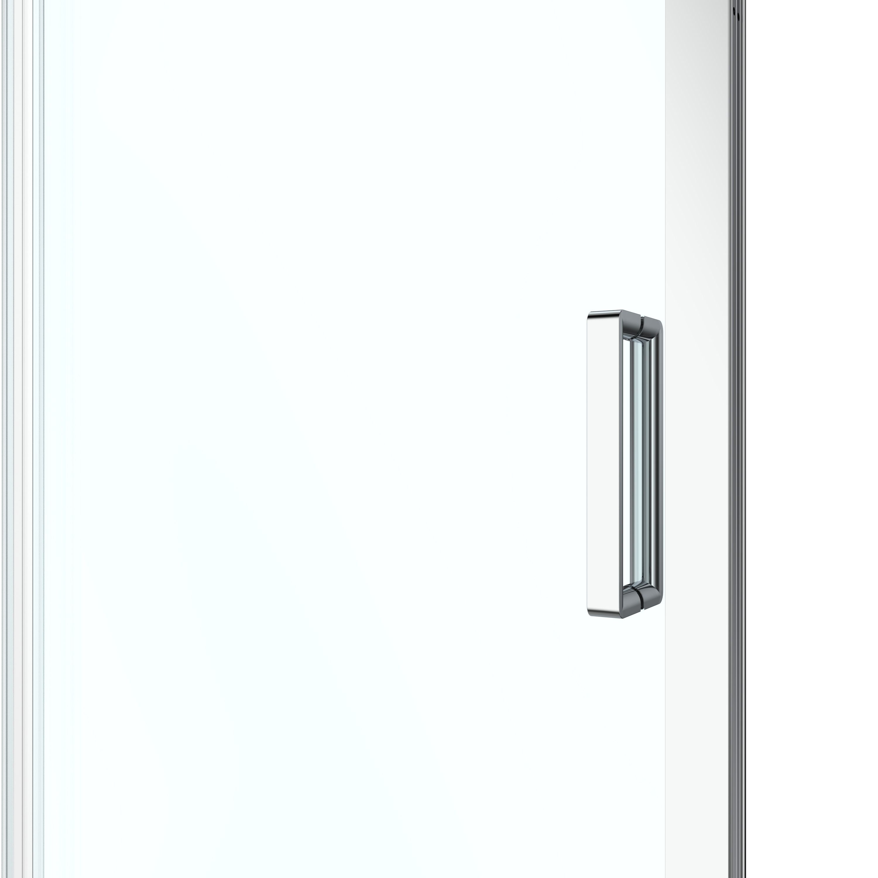 GoodHome Ledava Minimal frame Chrome effect Clear glass Sliding Shower Door (H)195cm (W)140cm