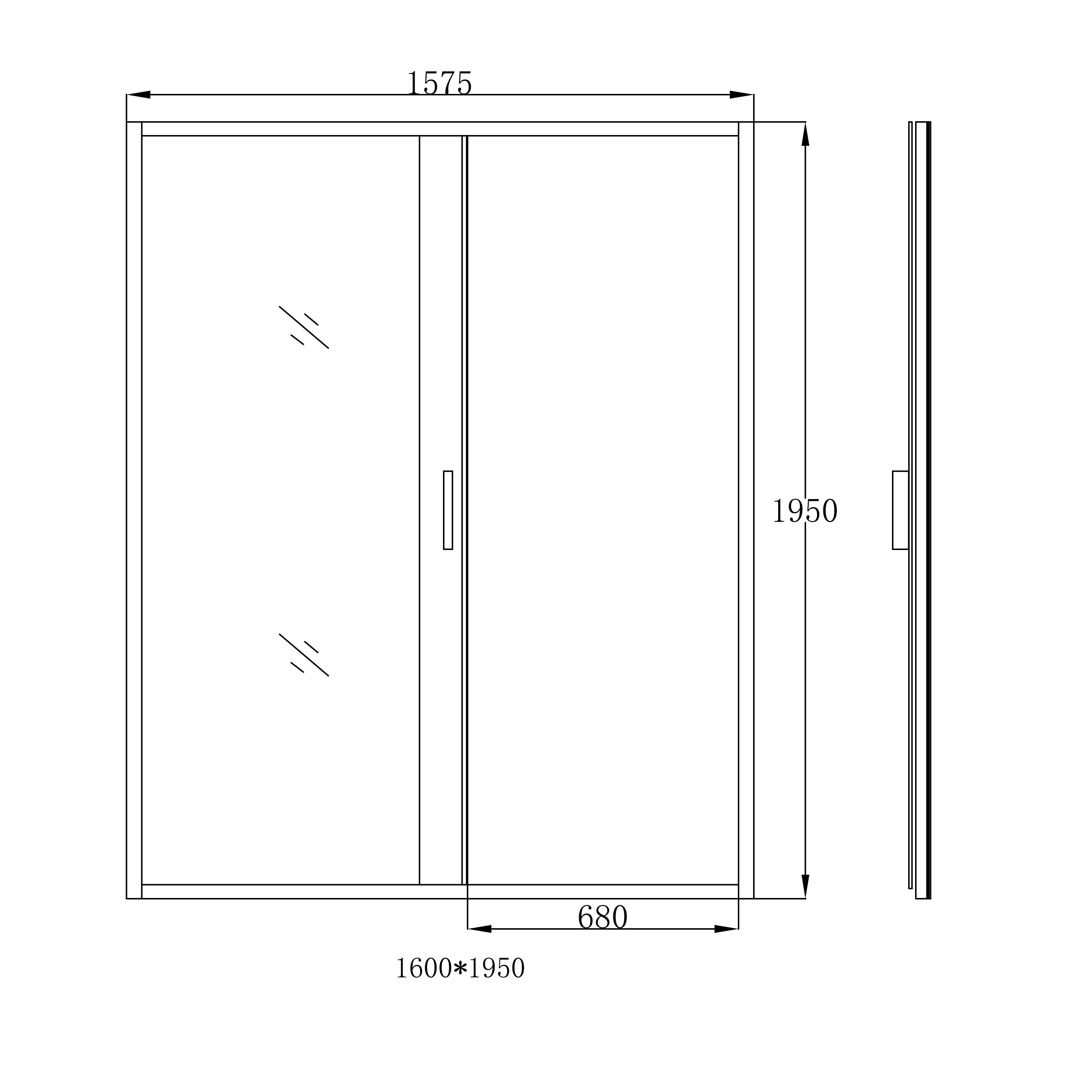 GoodHome Ledava Minimal frame Chrome effect Clear glass Sliding Shower Door (H)195cm (W)160cm