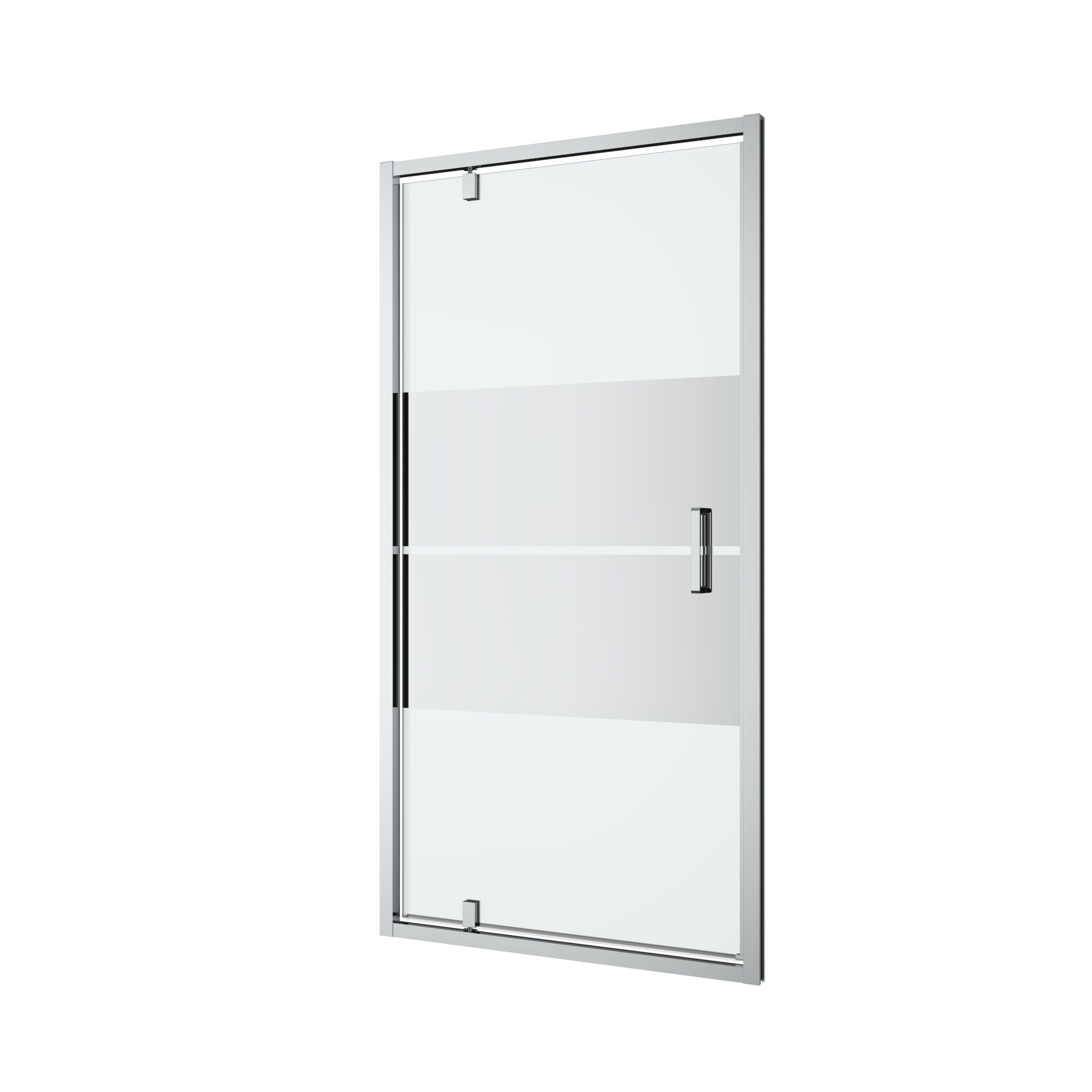 GoodHome Ledava Minimal frame Chrome effect Mirror Strip Half open pivot Shower Door (H)195cm (W)100cm