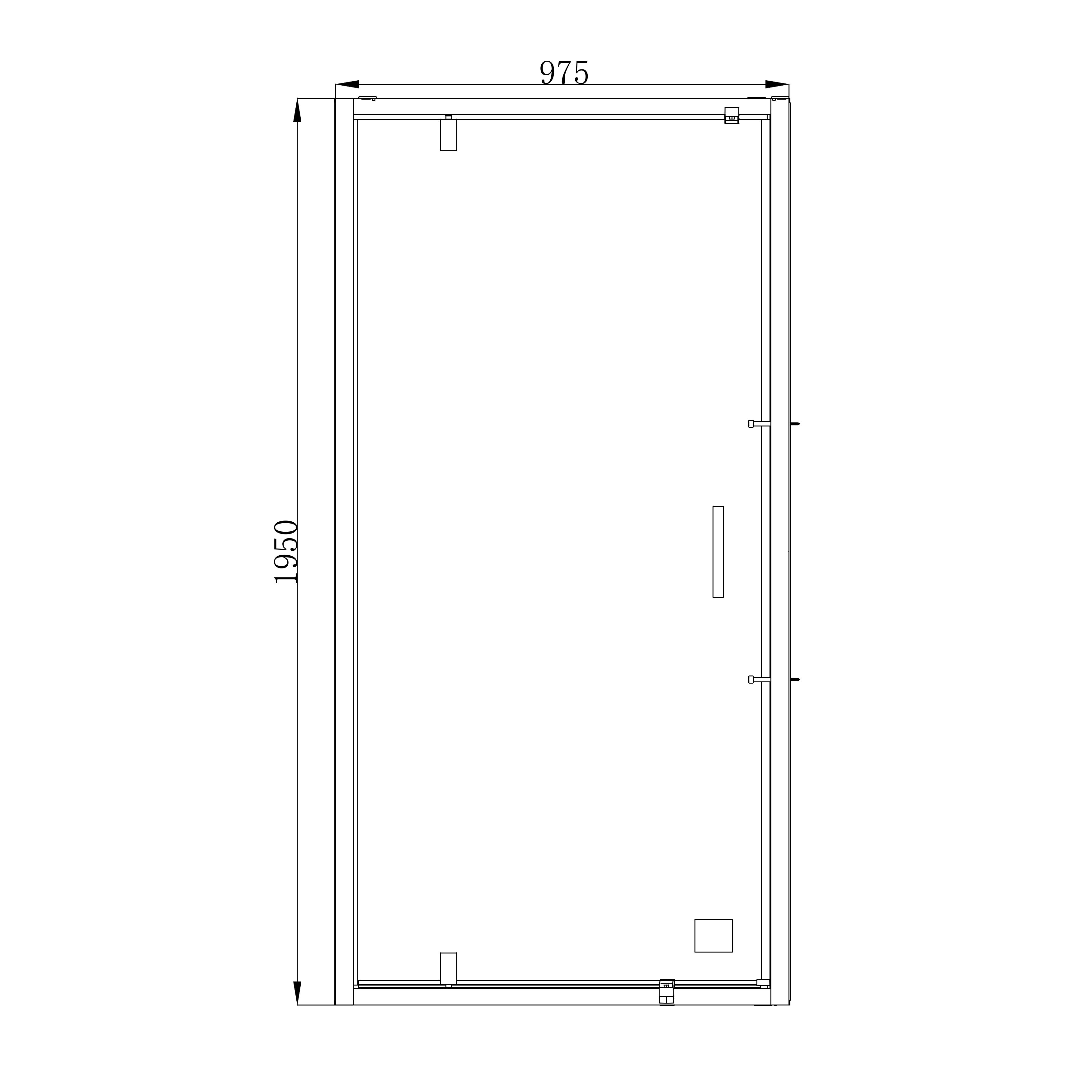 GoodHome Ledava Minimal frame Chrome effect Mirror Strip Half open pivot Shower Door (H)195cm (W)100cm