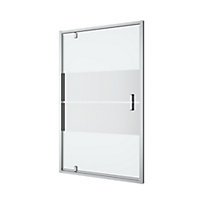 GoodHome Ledava Minimal frame Chrome effect Mirror Strip Half open pivot Shower Door (H)195cm (W)120cm
