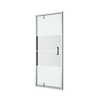 GoodHome Ledava Minimal frame Chrome effect Mirror Strip Half open pivot Shower Door (H)195cm (W)76cm