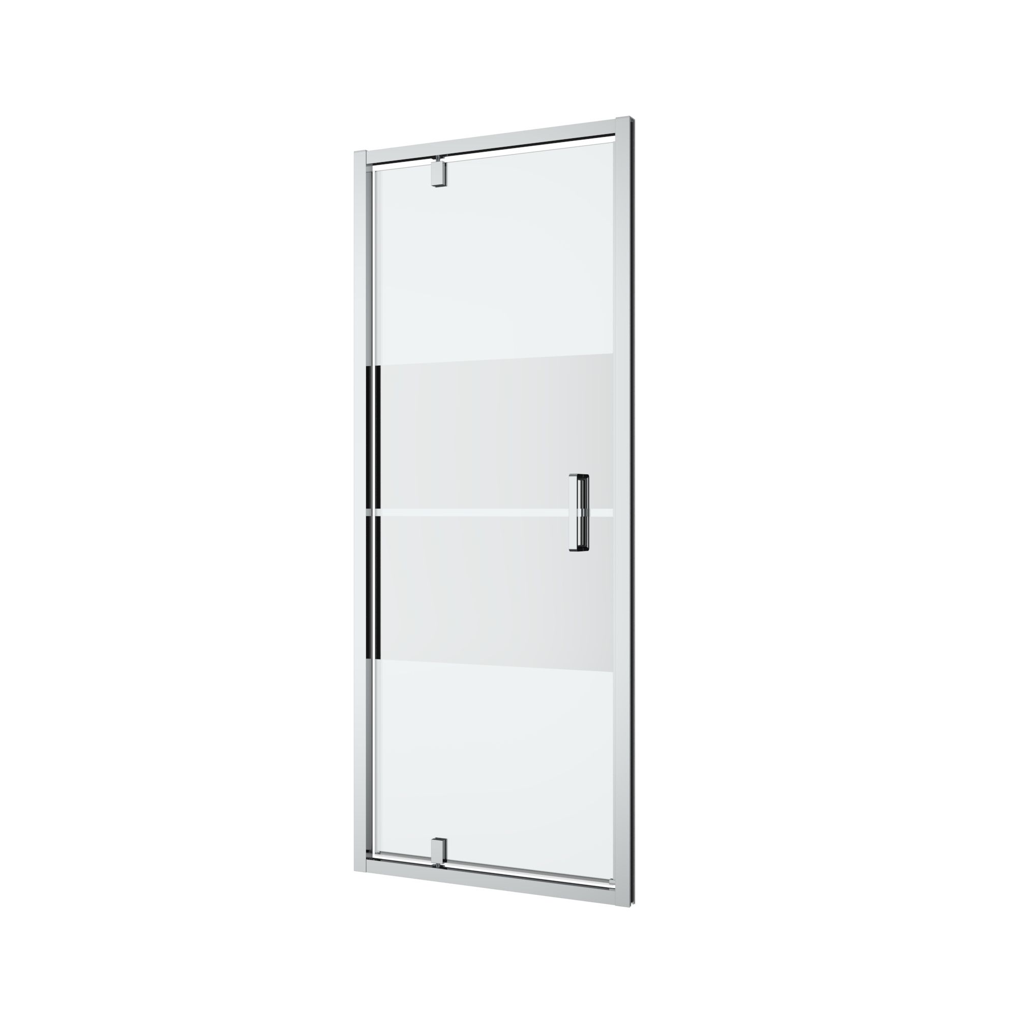 GoodHome Ledava Minimal frame Chrome effect Mirror Strip Half open pivot Shower Door (H)195cm (W)76cm