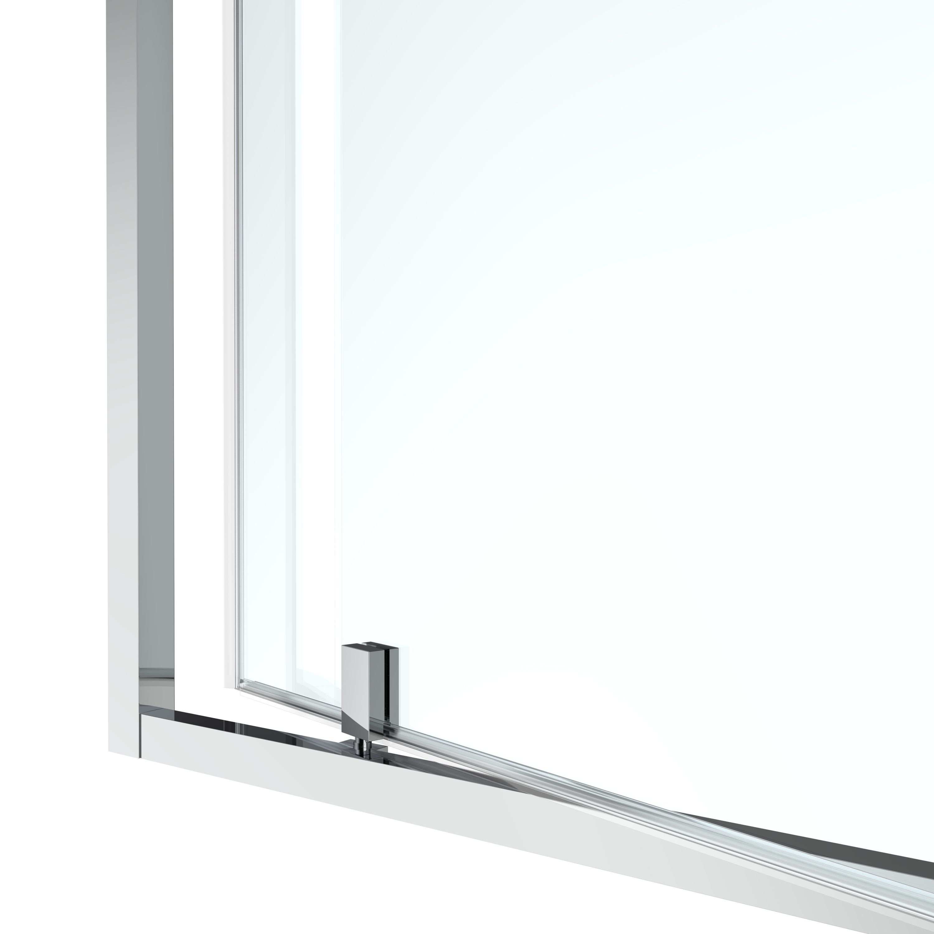 GoodHome Ledava Minimal frame Chrome effect Mirror Strip Half open pivot Shower Door (H)195cm (W)76cm