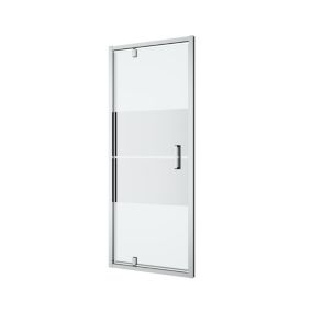 GoodHome Ledava Minimal frame Chrome effect Mirror Strip Half open pivot Shower Door (H)195cm (W)80cm